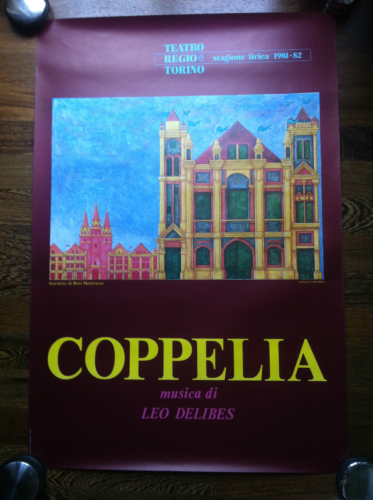 Poster Teatro Regio Coppella Deliberis Torino Stagione Lirica 1981-82 - …