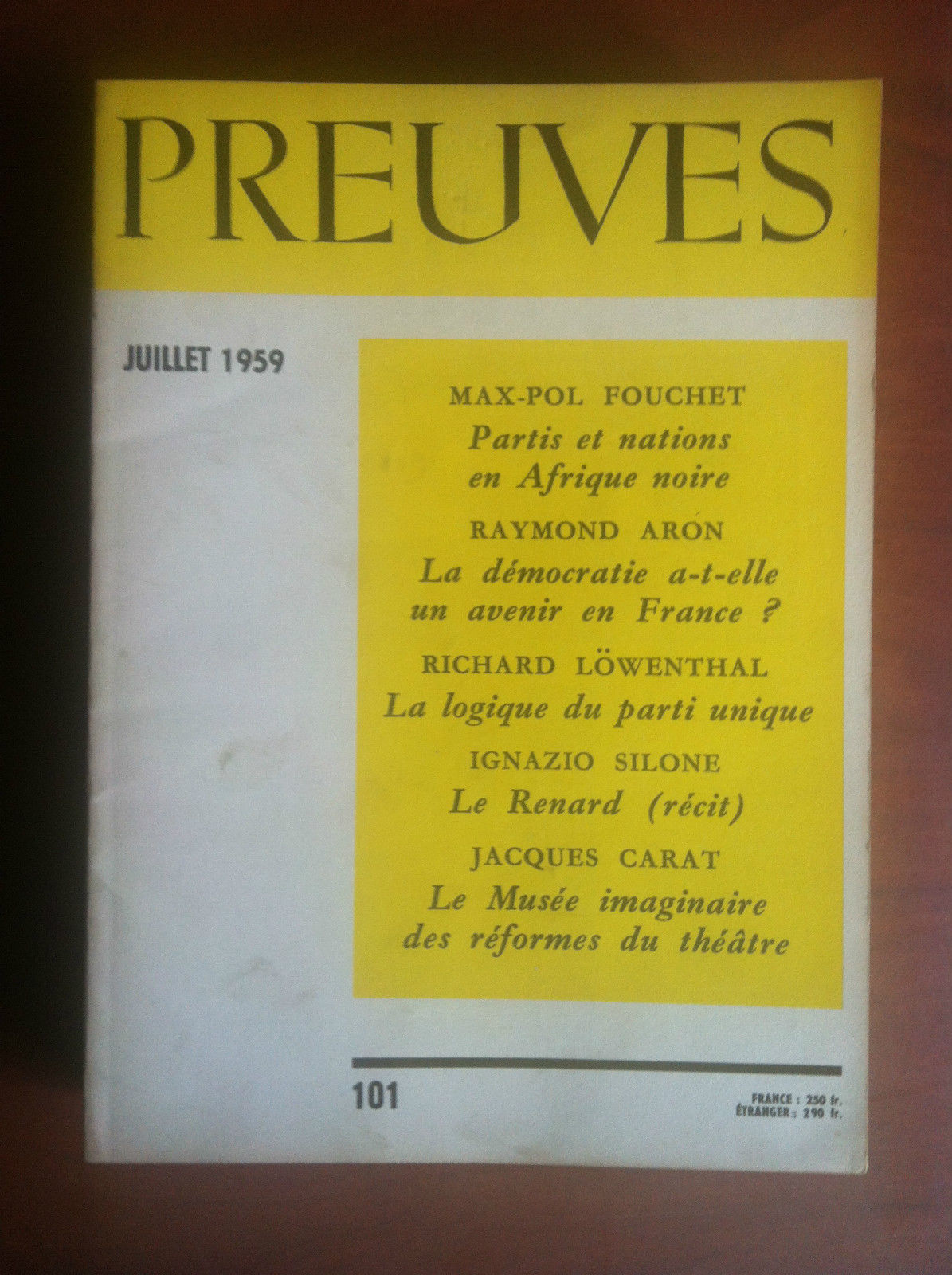 Preuves n^ 101 Juillet 1959 - E9024