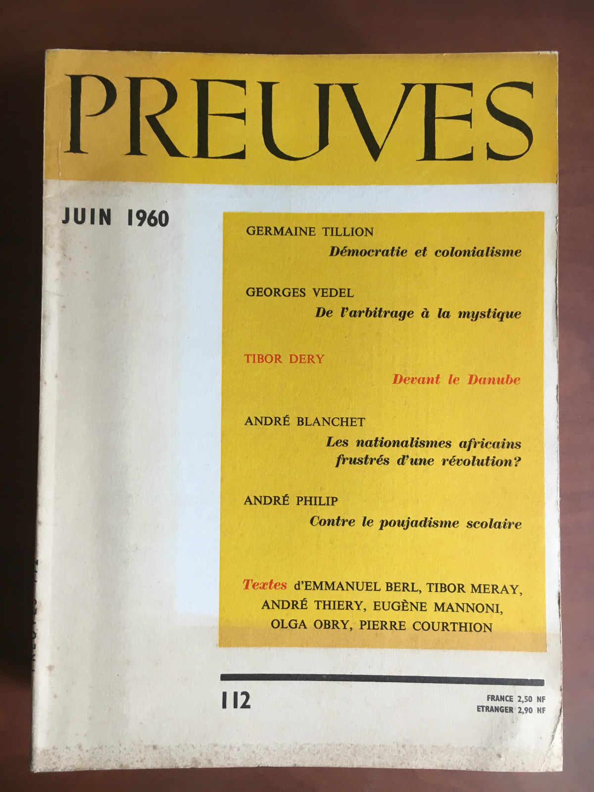 Preuves n^ 112 Juin 1960 - E22035