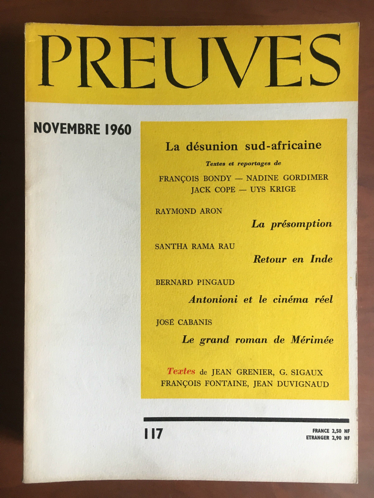 Preuves n^ 117 Novembre 1960 - E22039