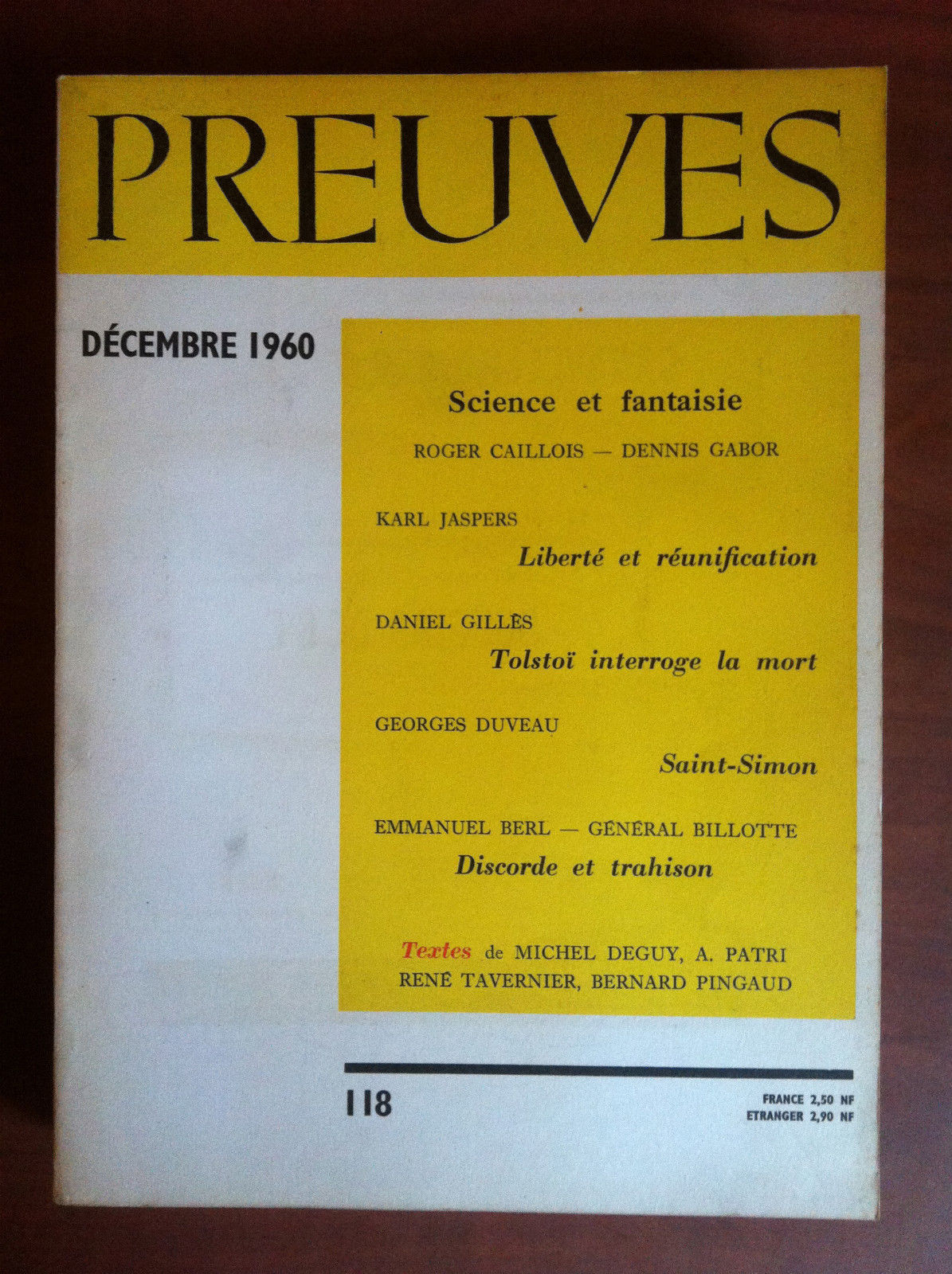 Preuves n^ 118 Décembre 1960 - E13777