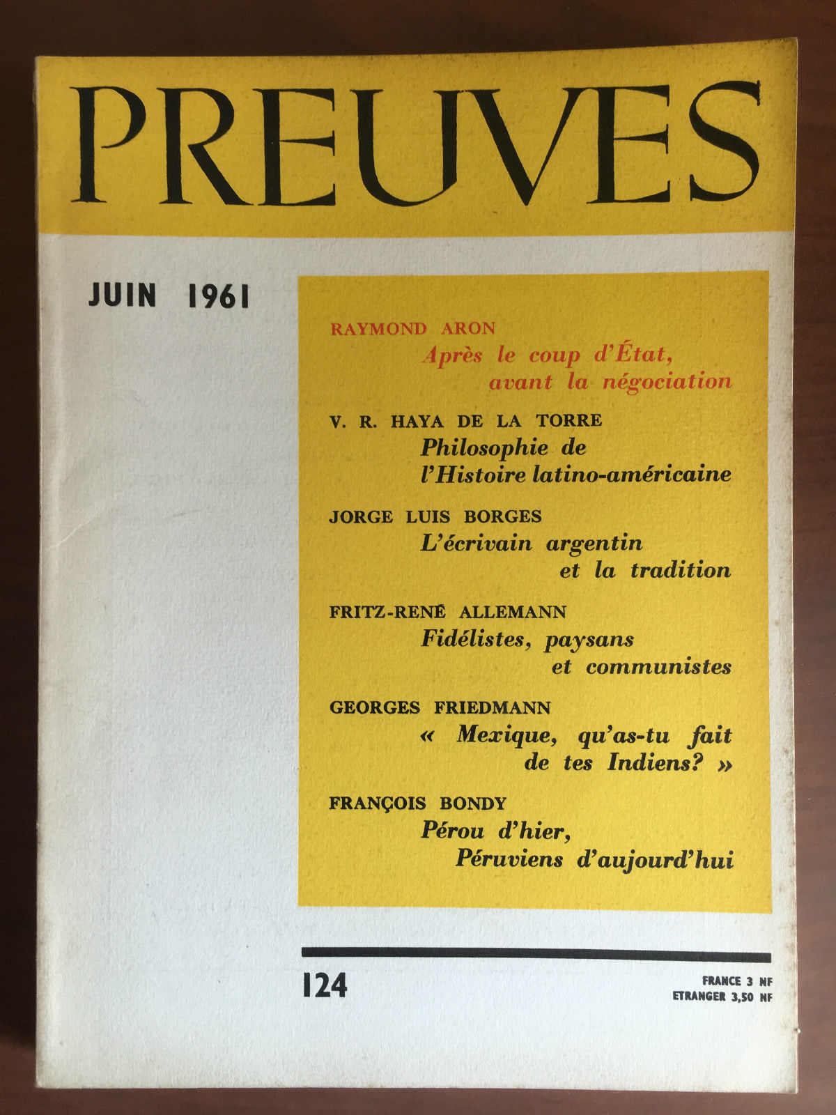 Preuves n^ 124 Juin 1961 - E21990