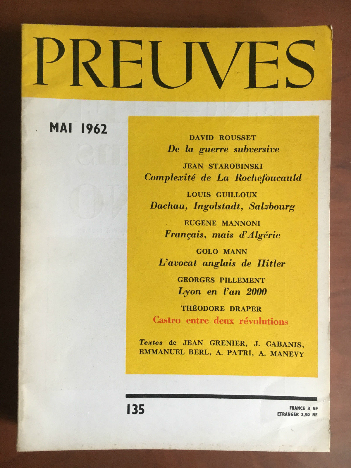 Preuves n^ 135 Mai 1962 - E22043