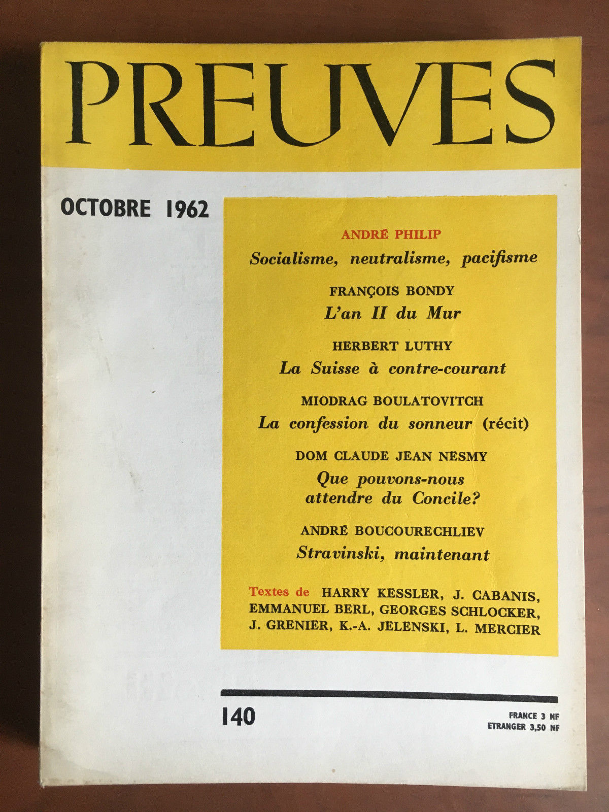 Preuves n^ 140 Octobre 1962 - E22045