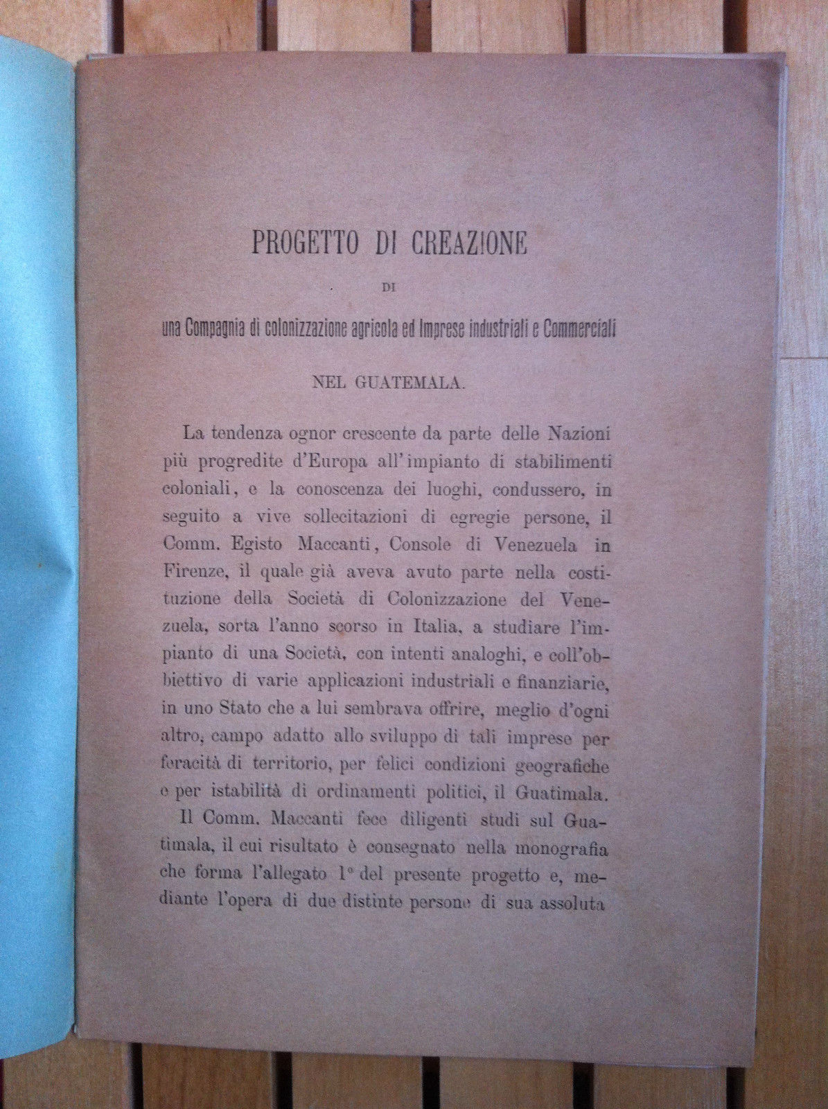 Progetto creazione compagnia colonizzazione agricola imprese Guatemala - E18315