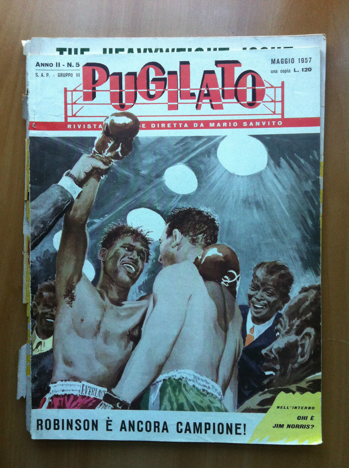 Pugilato Anno II n^ 5 Maggio 1957 Cover: Robinson - …