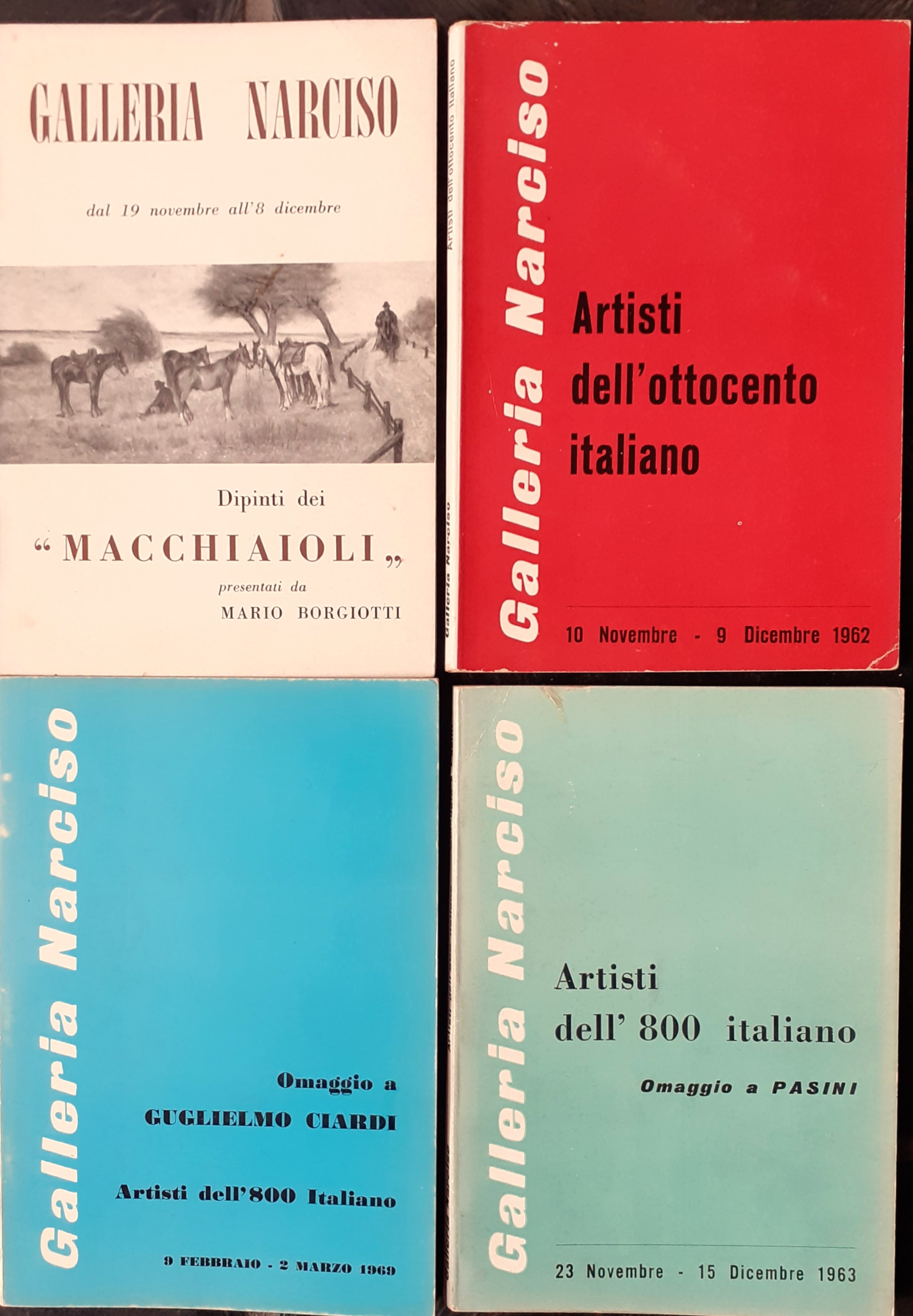 Tre cataloghi Galleria Narciso anni '60