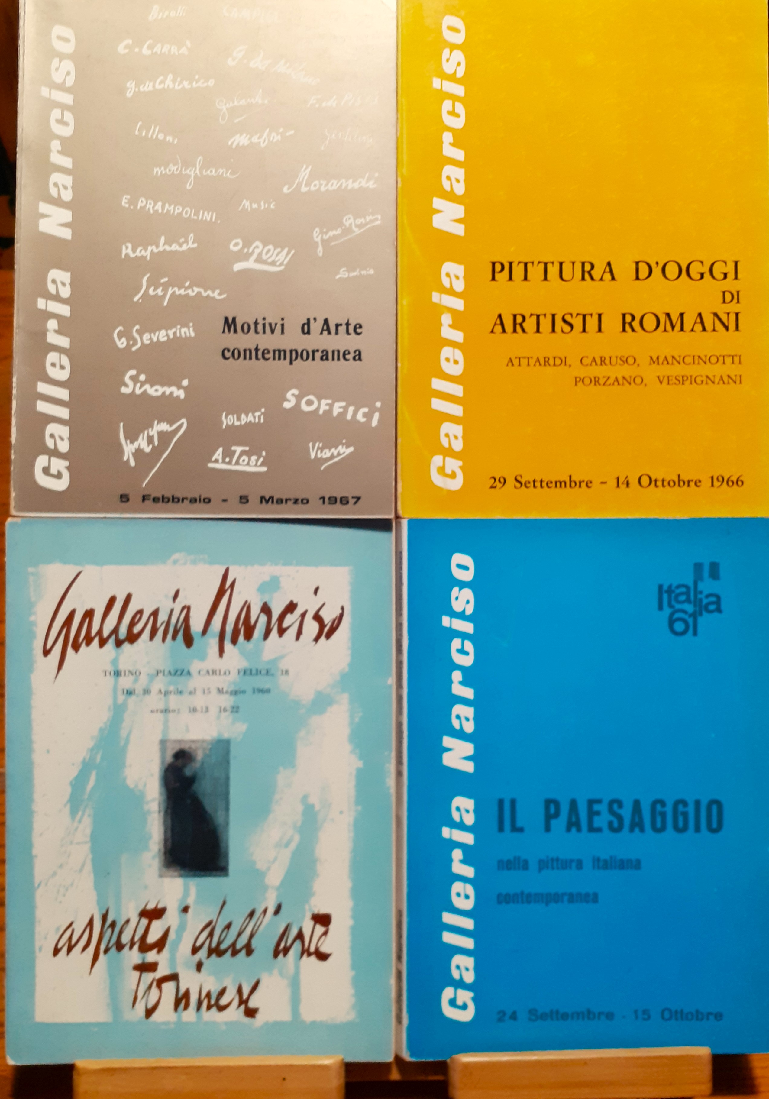 Quattro cataloghi invito Galleria Narciso Torino anni '60