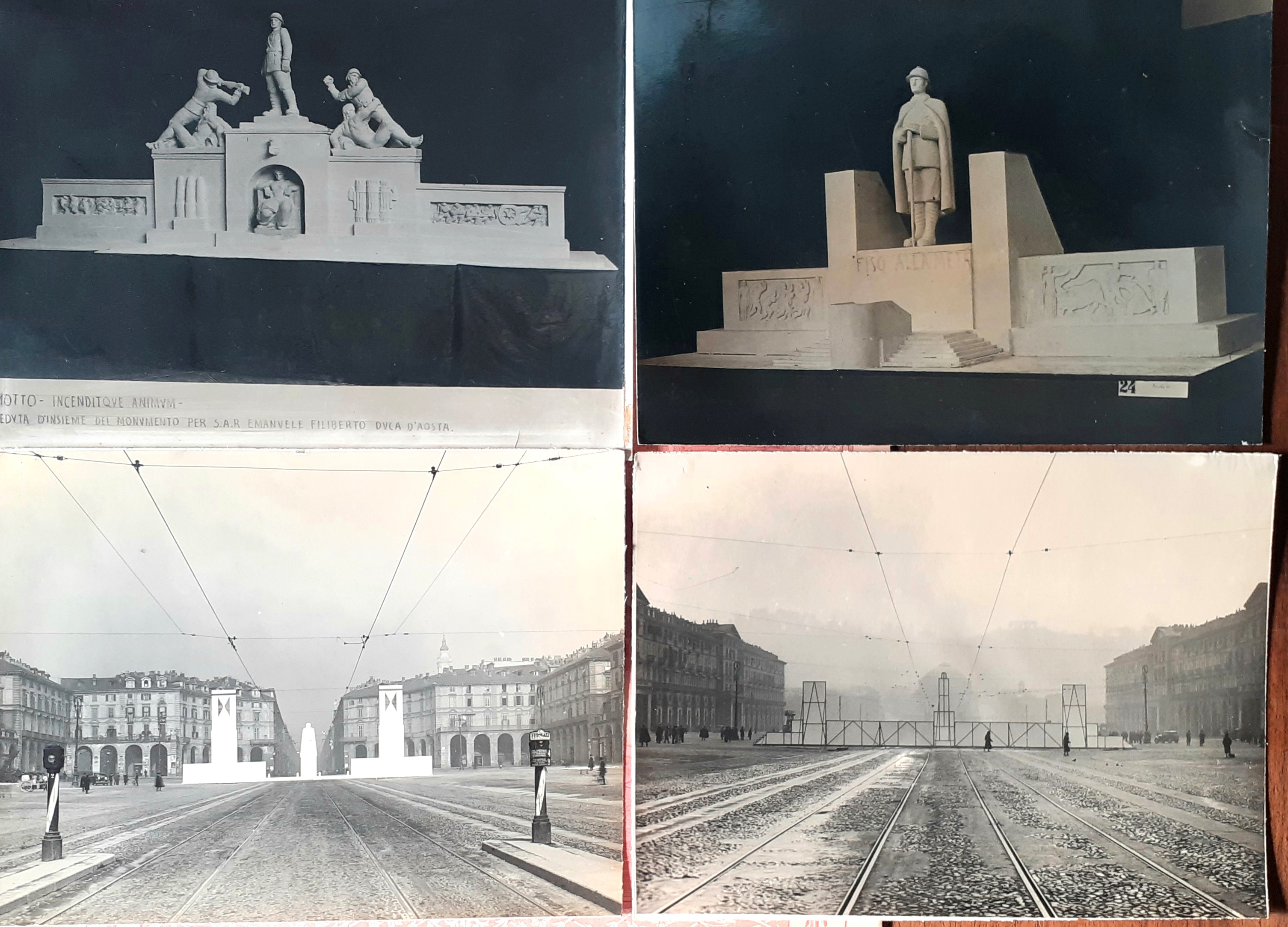 quattro fotografie Concorso Monumento a Emanuele Filiberto di Savoia 1935