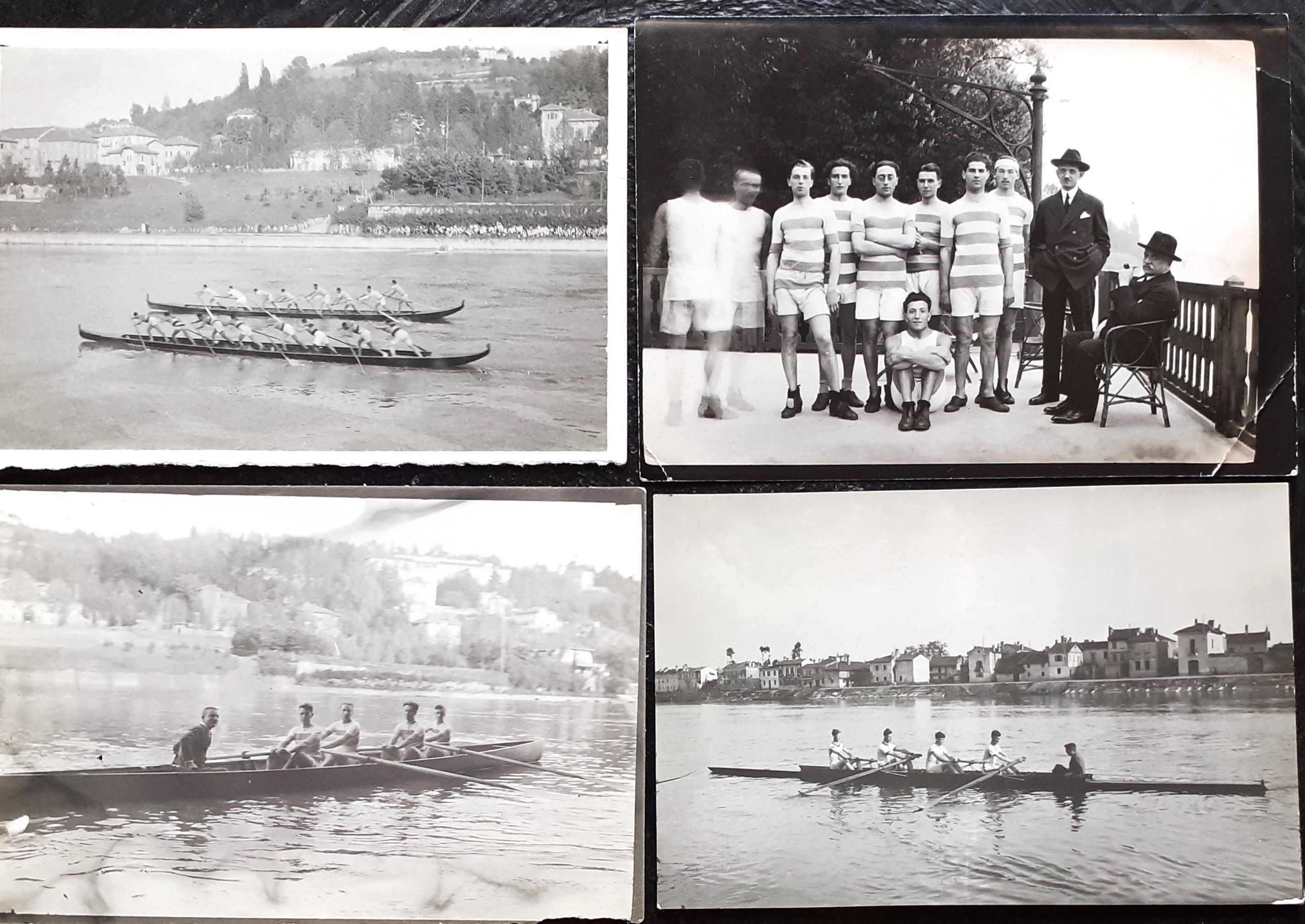 Quattro piccole fotografie canottaggio Torino 1923/25/26