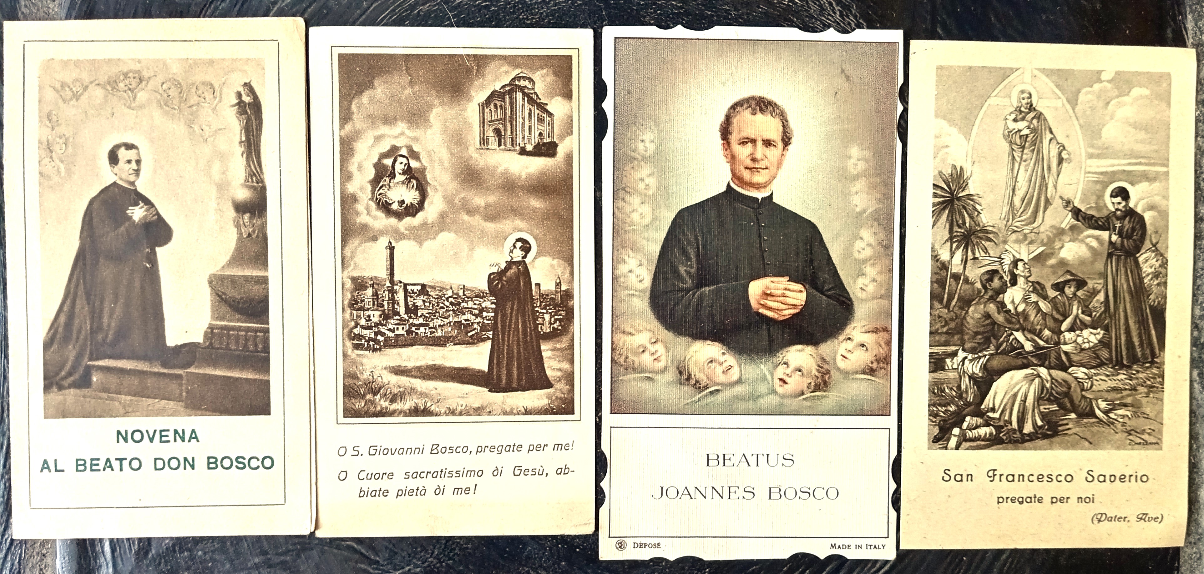 Quattro Santini Don Bosco e Francesco Saverio anni '30
