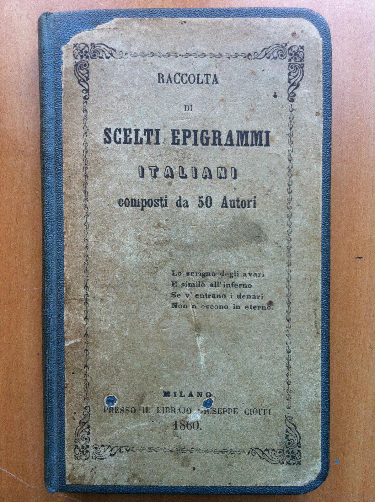 Raccolta di scelti epigrammi italiani composti da 50 autori 1860 …