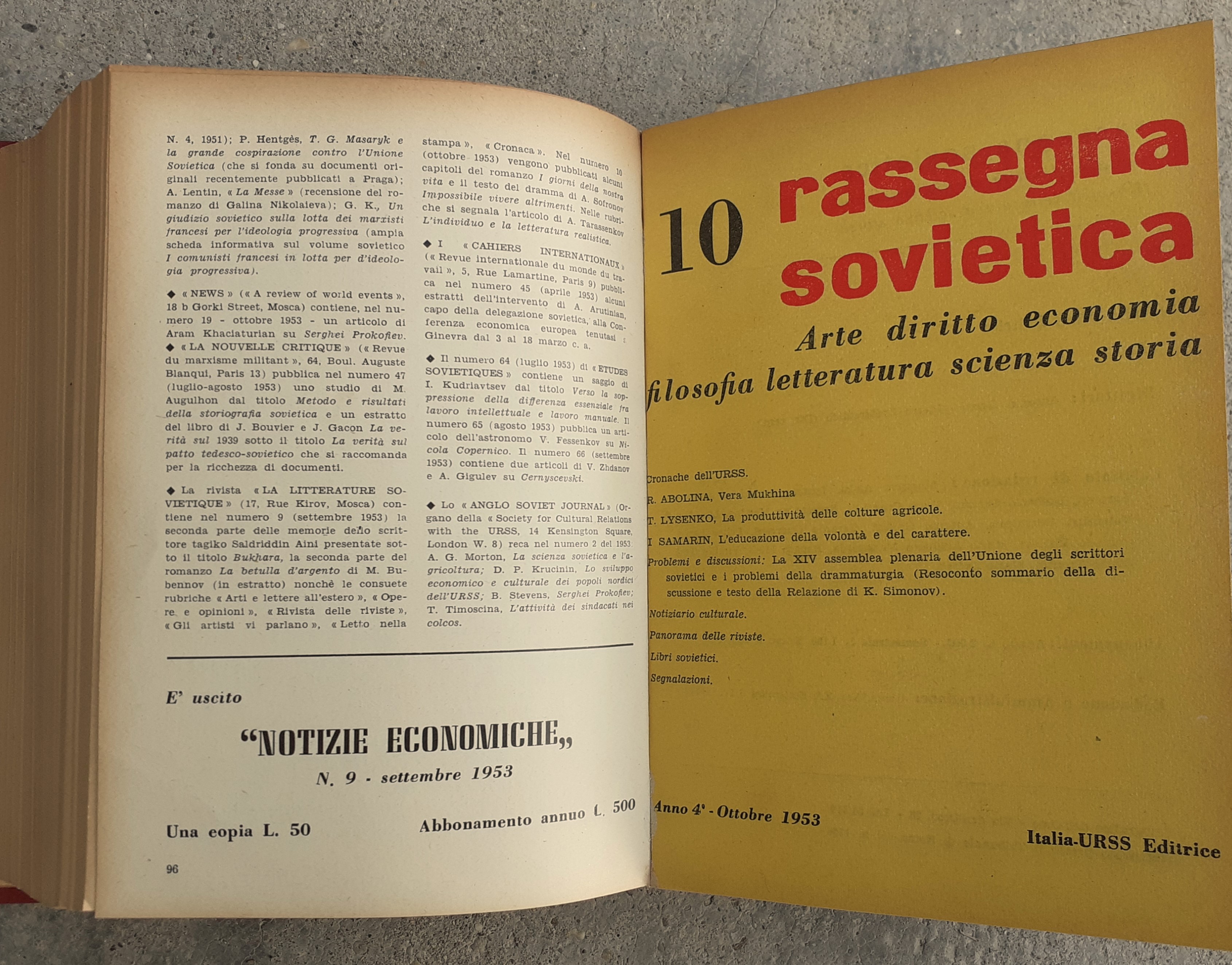 Rassegna sovietica. Mensile di arte diritto economia filosofia letteratura scienza …