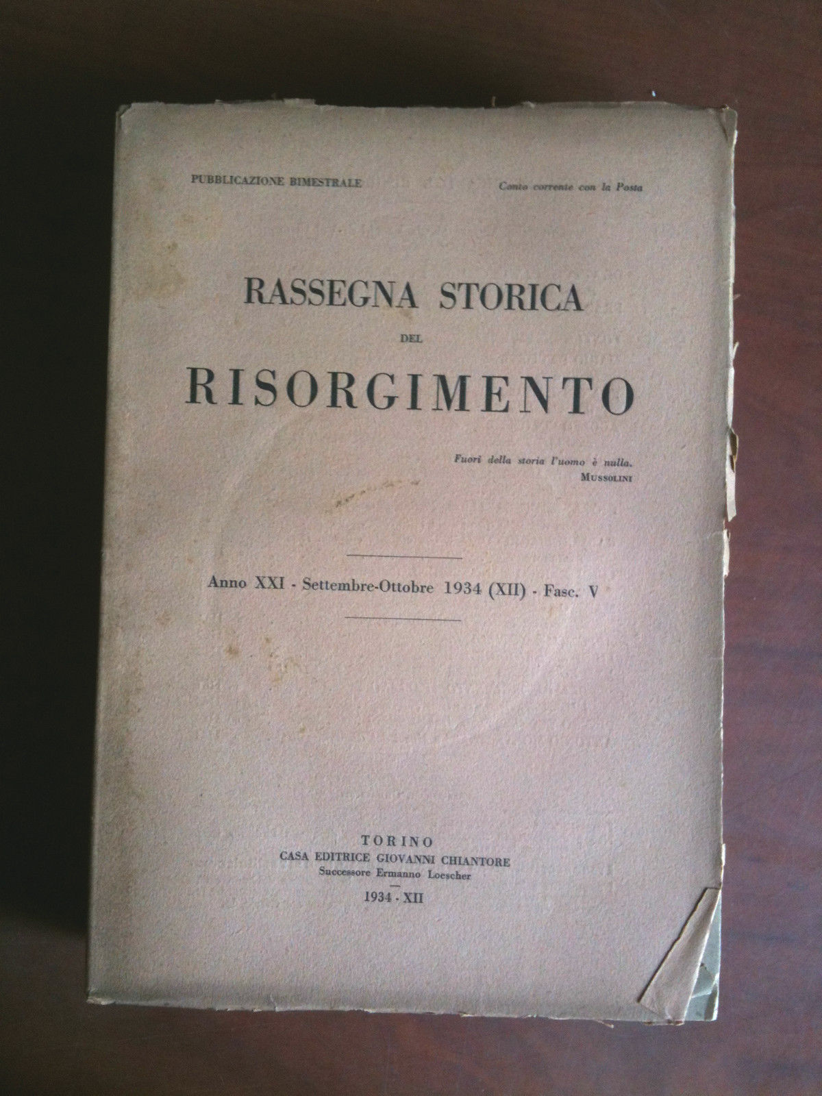 Rassegna Storica del Risorgimento Anno XXI Fasc. V Settembre/Ottobre 1934 …