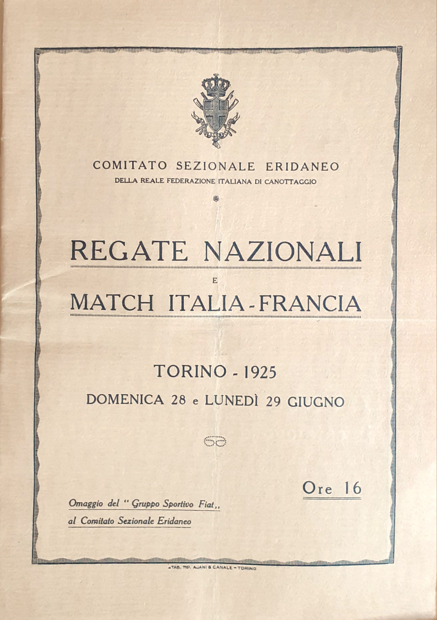 Regate Nazionali e Match Italia - Francia - Torino 1925