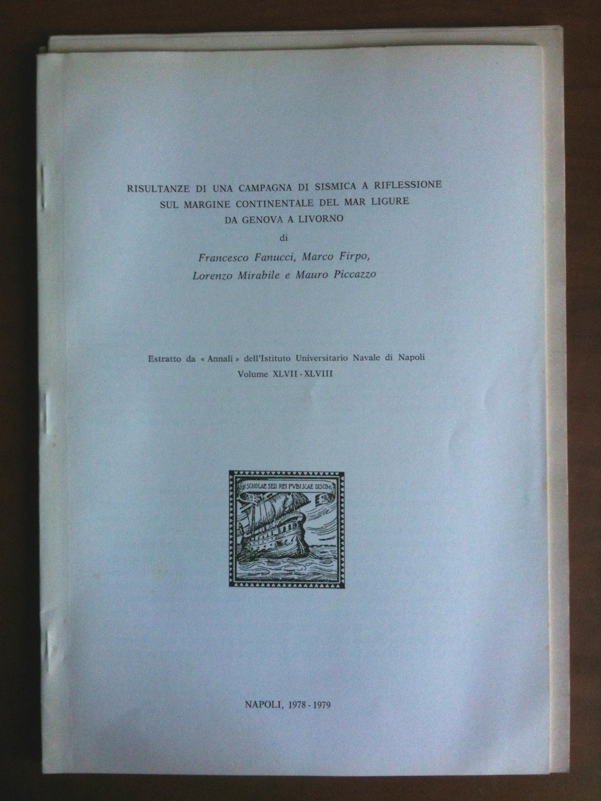 Risultanze campagna di sismica riflessione margine continentale mar Ligure 1978