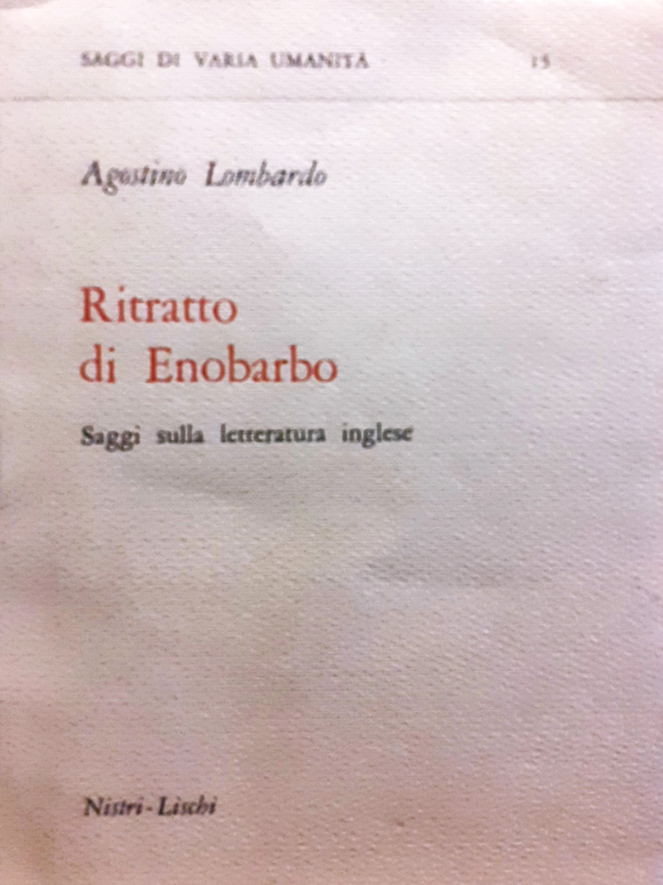 Ritratto di Enobarbo. Saggi sulla letteratura inglese