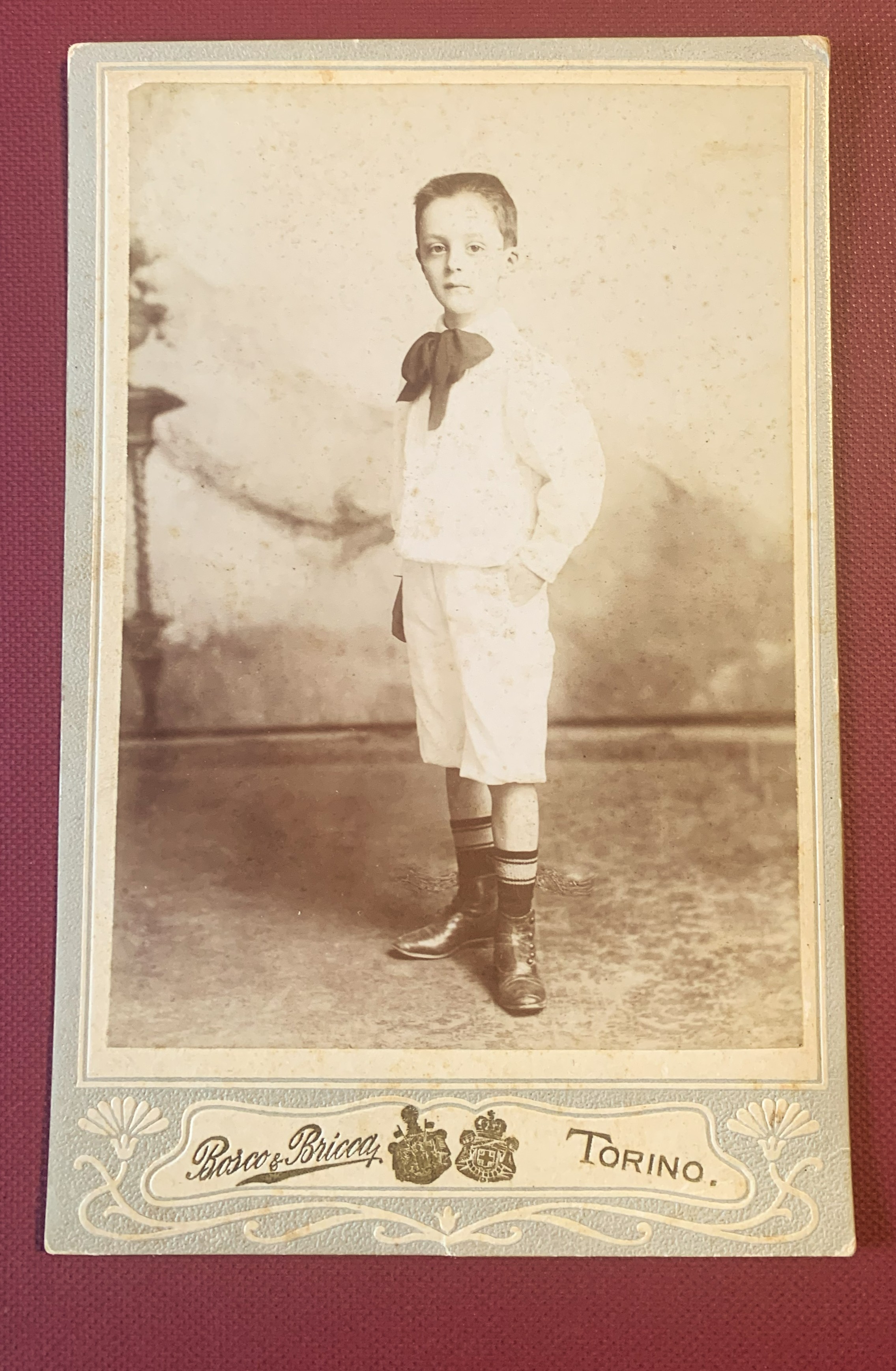 Ritratto di ragazzo formato cabinet 1890 circa