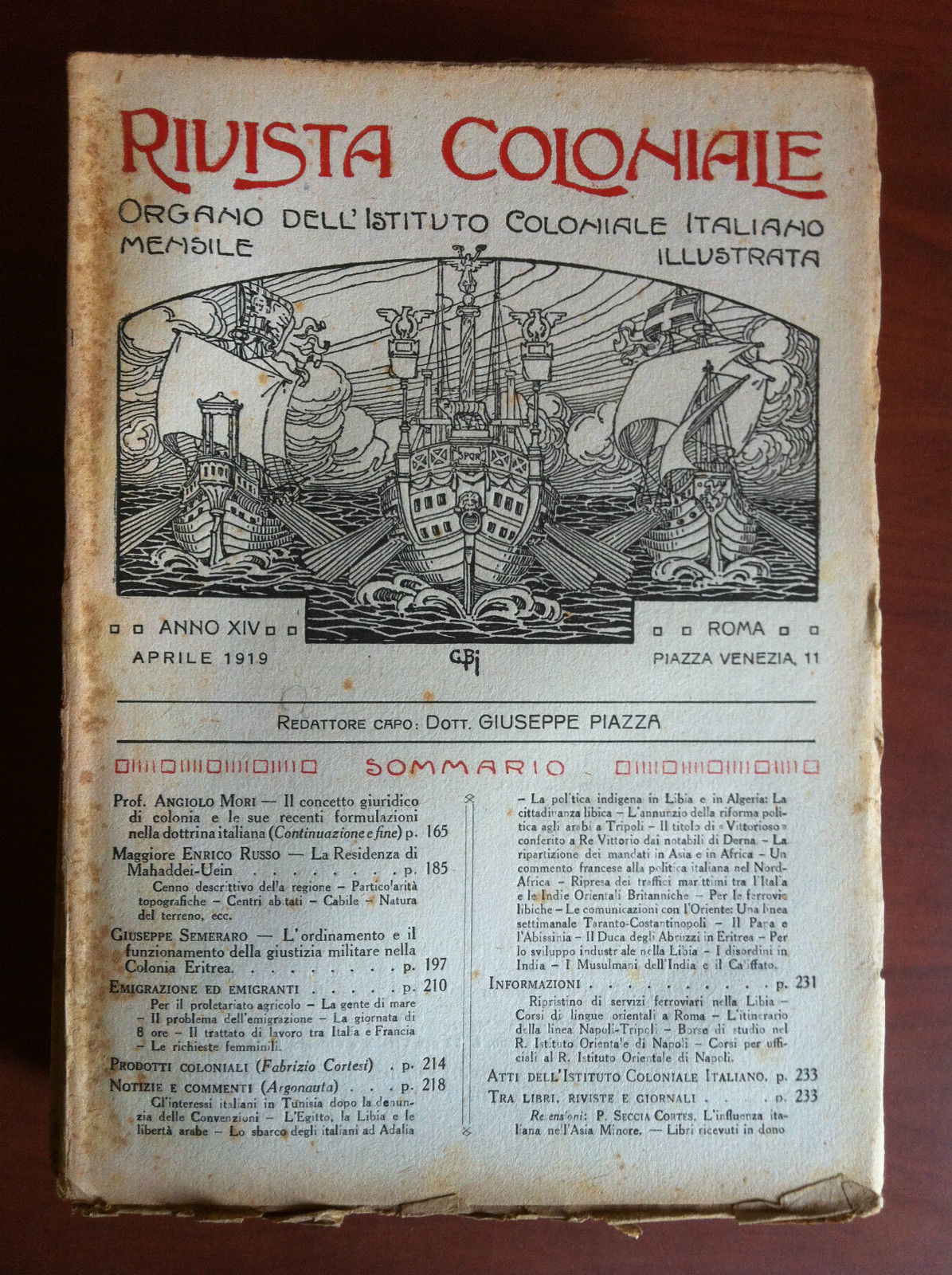 Rivista Coloniale Anno XIV Aprile 1919 - E16919