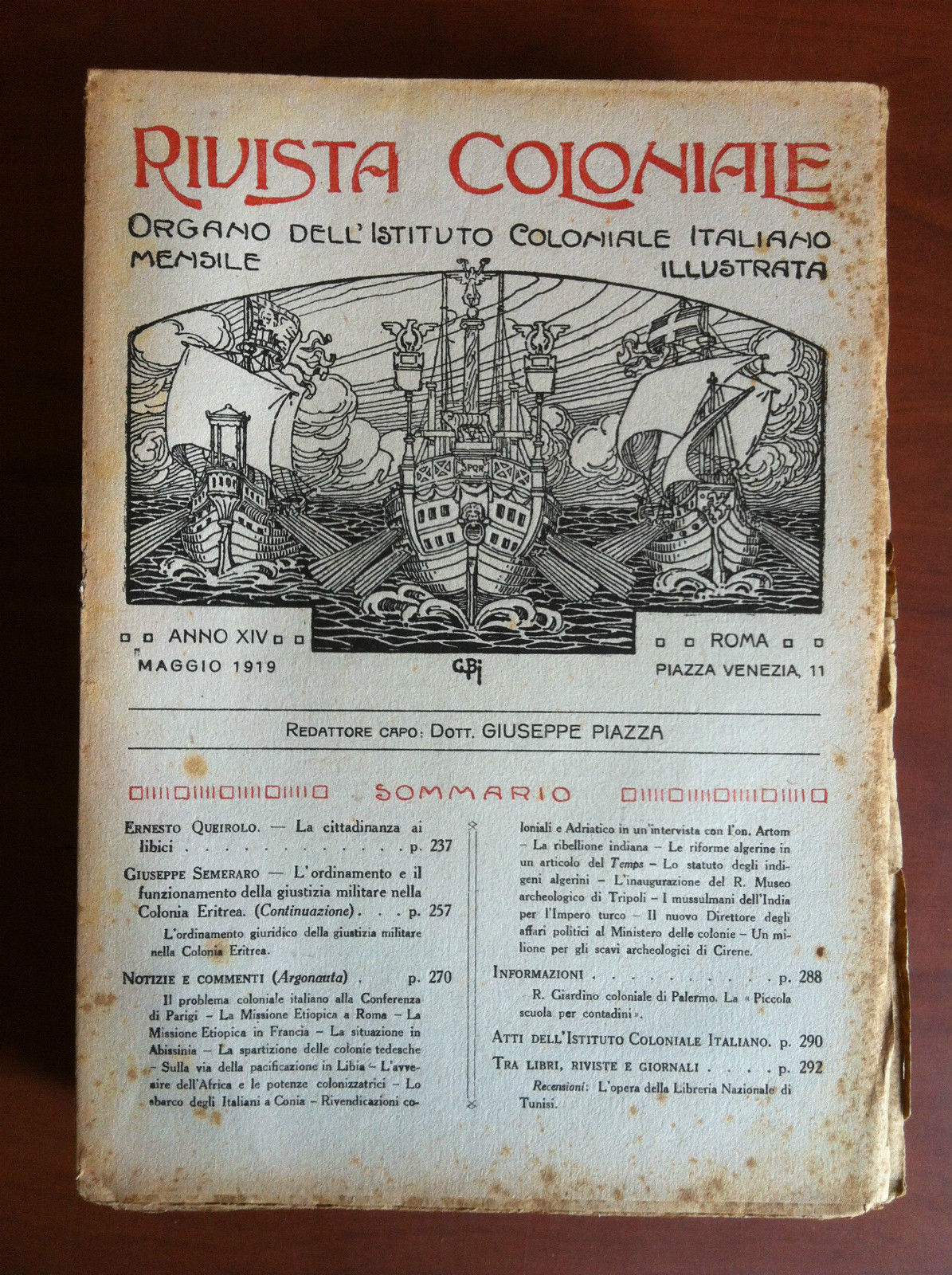 Rivista Coloniale Anno XIV Maggio 1919 - E16920