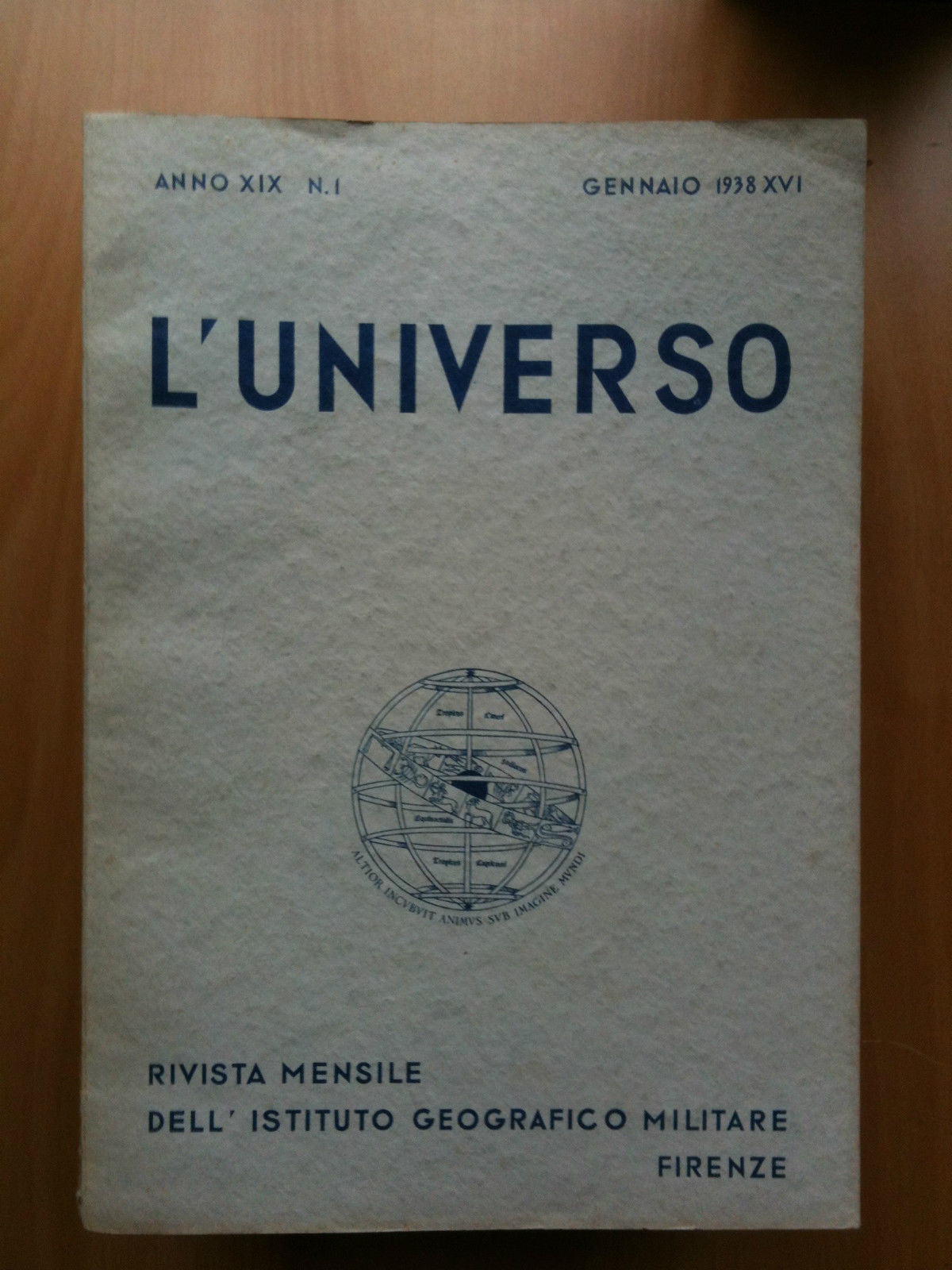 Rivista L'Universo Anno XIX - n^ 1 Gennaio 1938