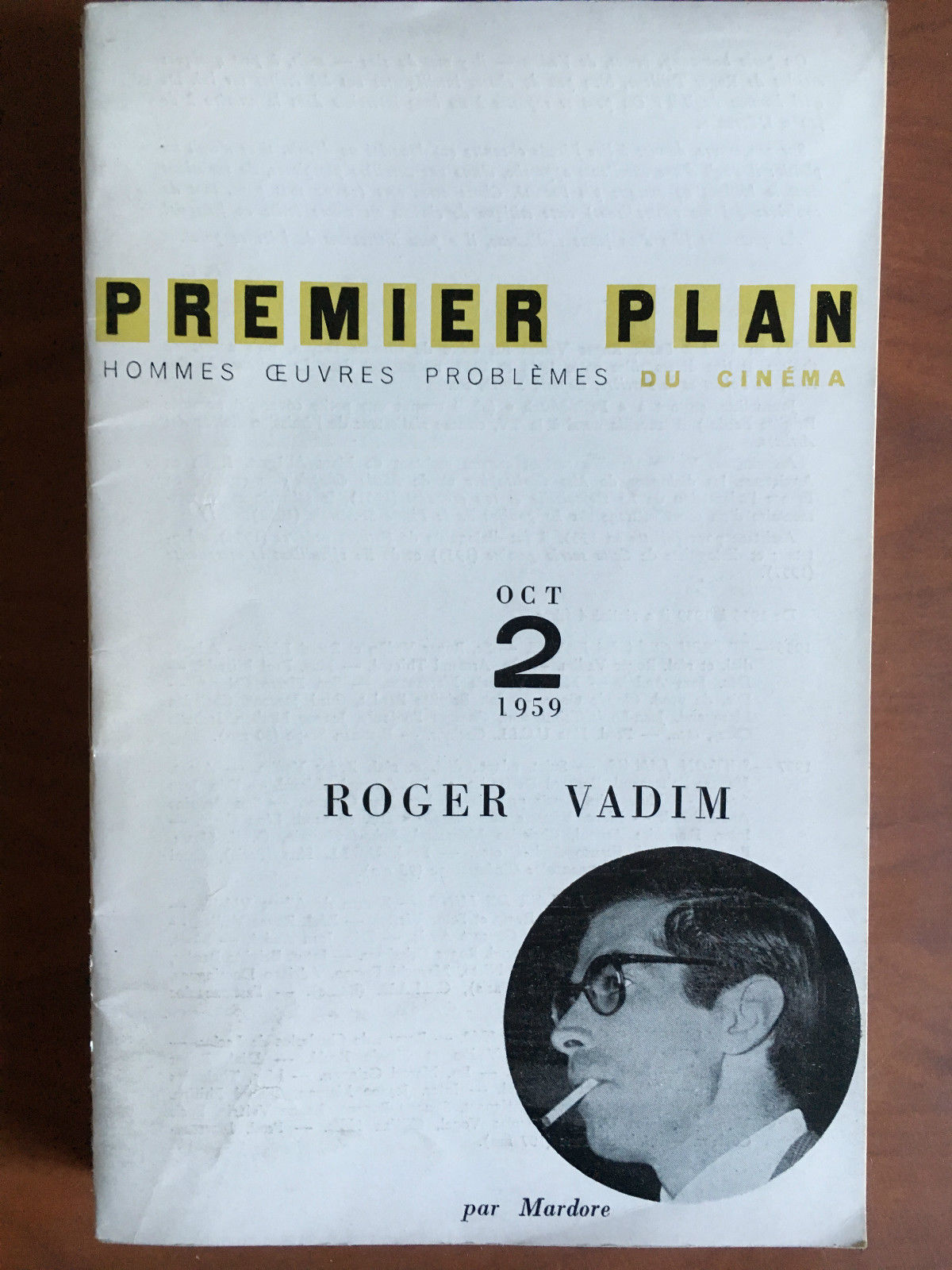 Roger Vadim par Mardore Premier Plan 2 Octobre 1959 - …