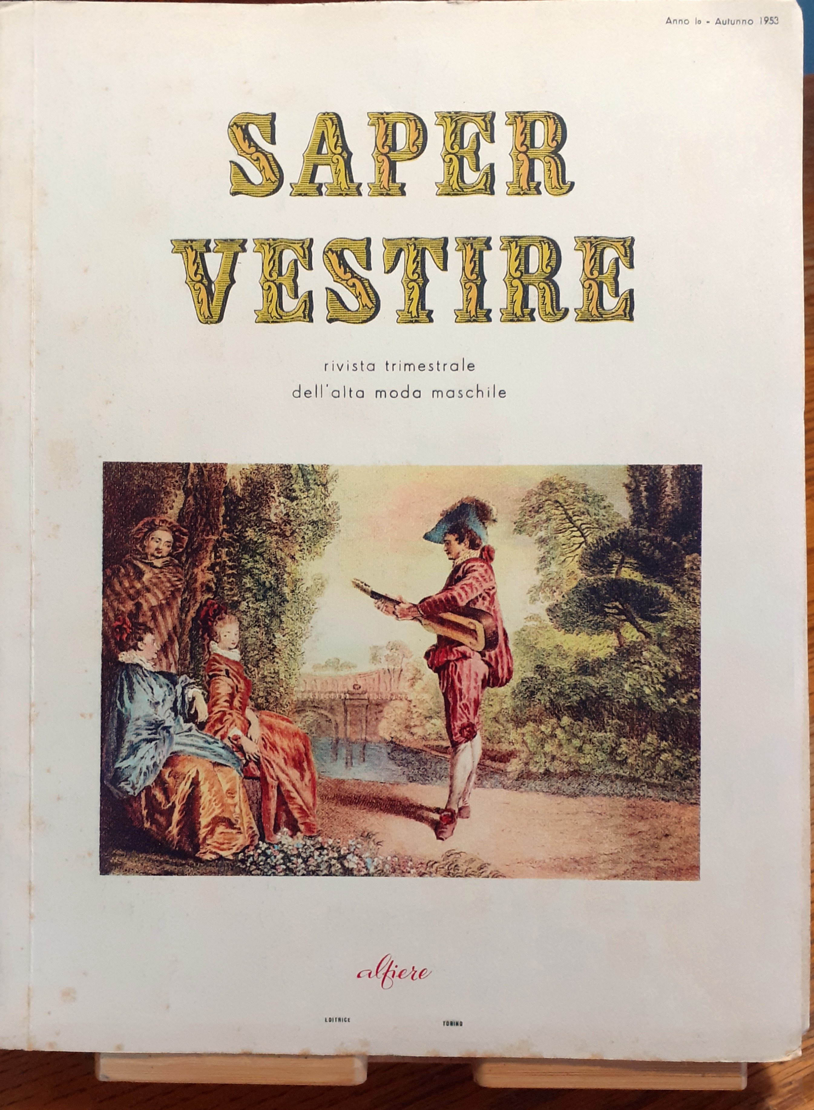 SAPER VESTIRE rivista trimestrale d'alta moda maschile 1953