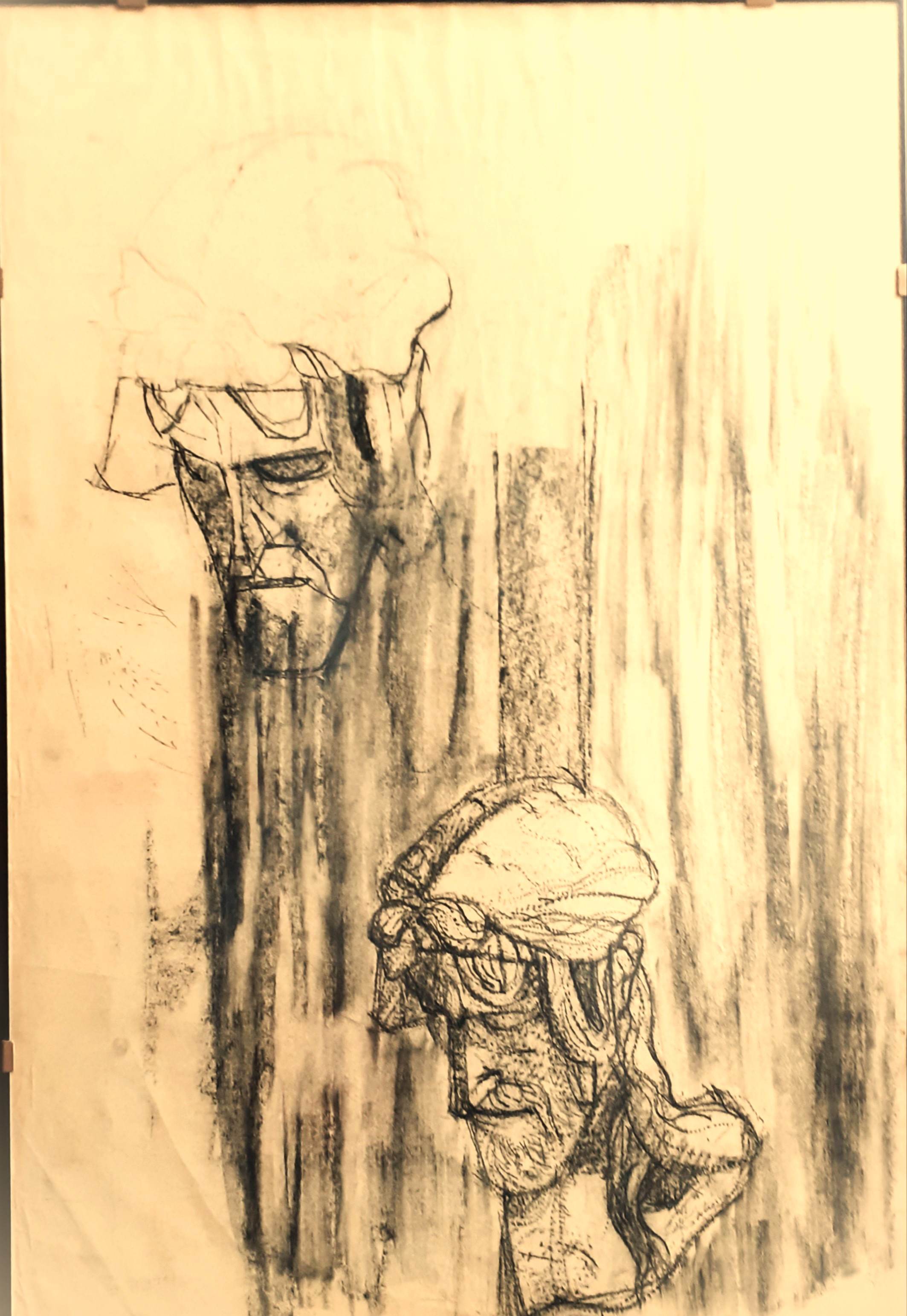 Schizzo - ritratto di un pilota di Carignano anni '20