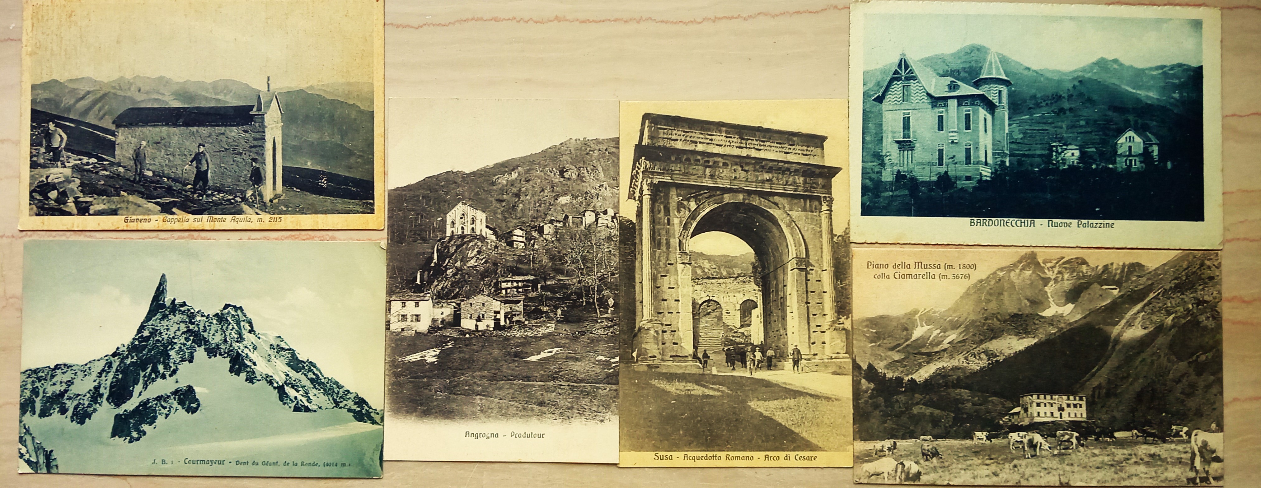 Sei cartoline Piemonte e Valle d'Aosta inizi '900