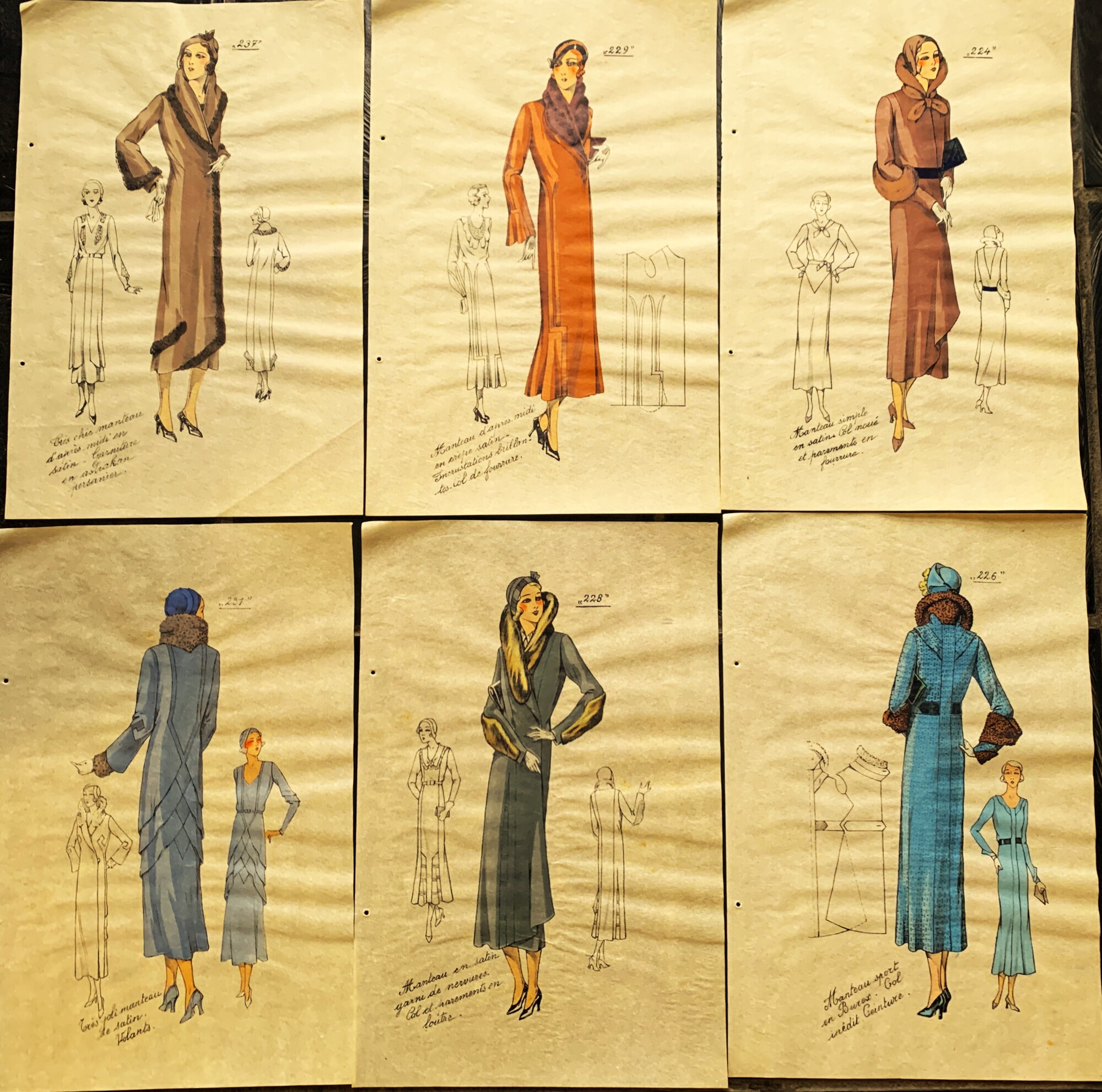 Sei figurini di Moda anni '30