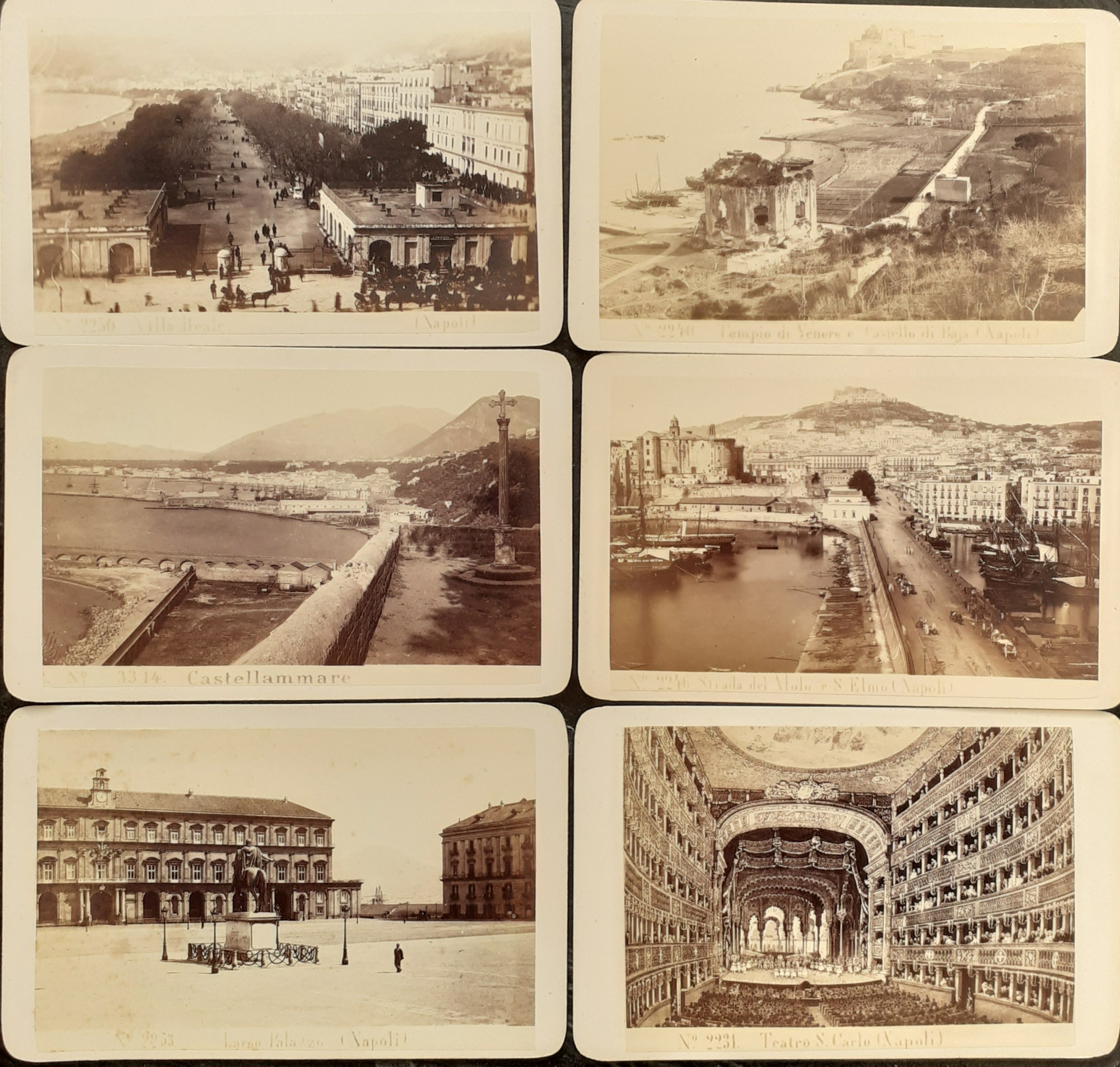 Sei vedute di Napoli formato CVD fotografo Georges Sommer