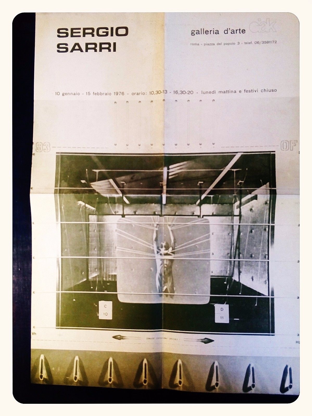 Sergio Sarri catalogo locandina Galleria Ciak Roma 1976