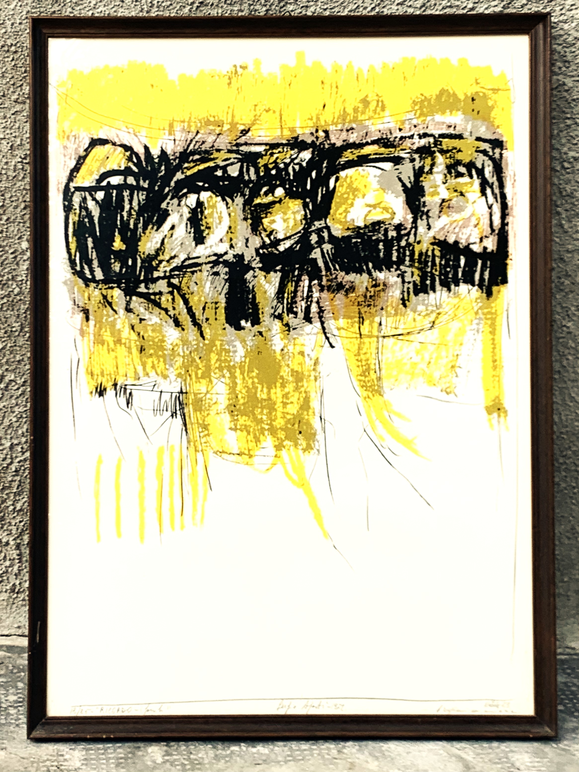 Serigrafia di Sergio Agosti -RICORDO i fossili- 1972