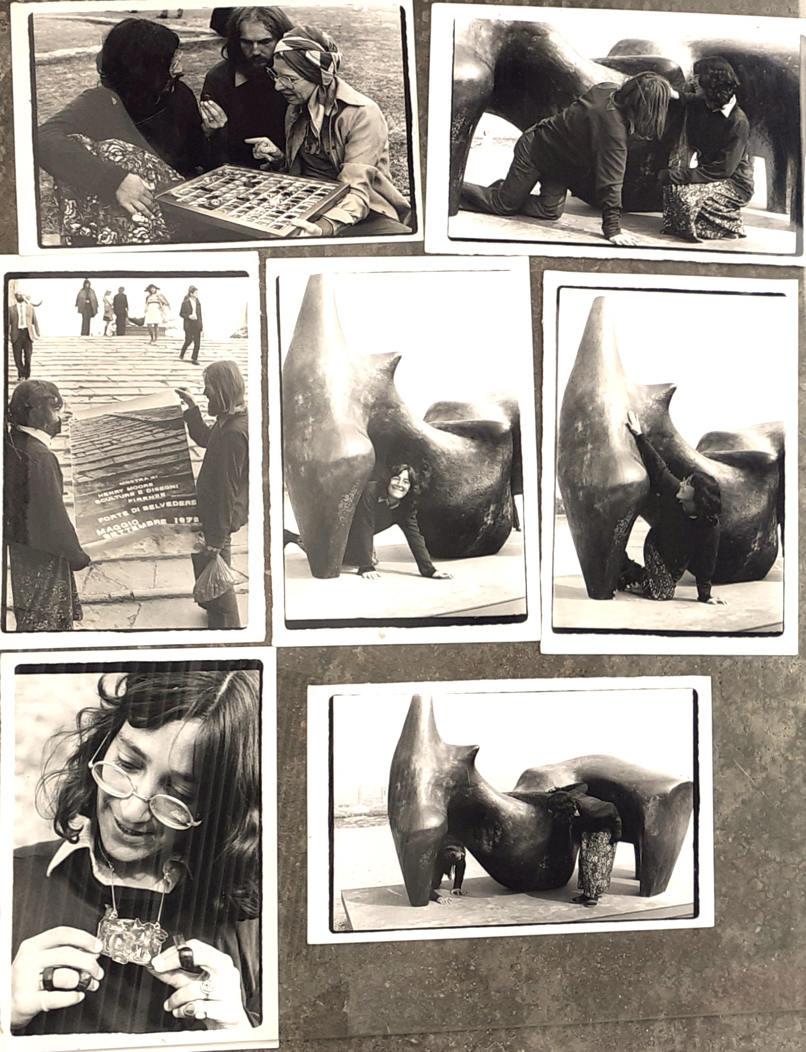 Sette fotografie originali Mostra di Henry Moore Firenze 1972