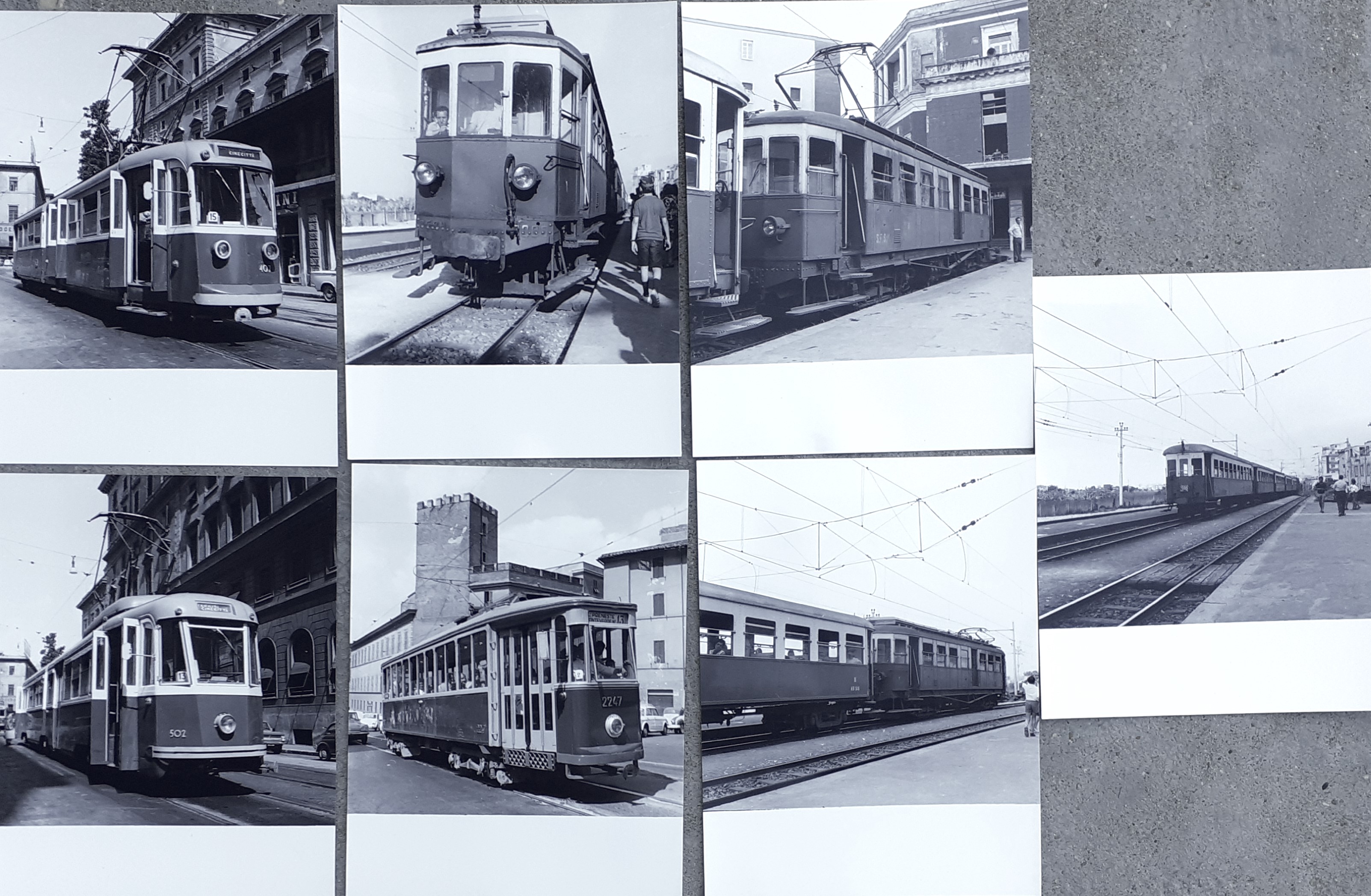 Sette fotografie originali tranvie Romane anni '70