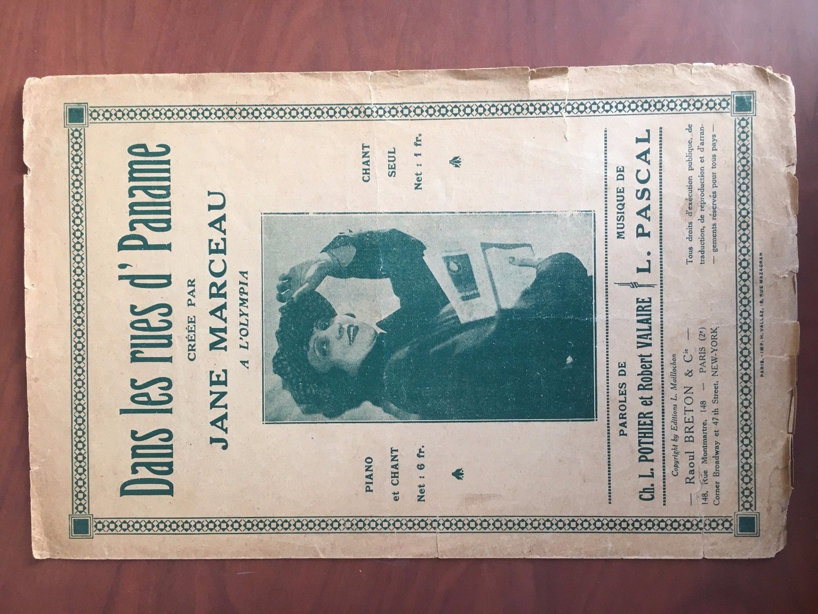 Spartito musicale Dans les rues d' Paname Jane Marceau anni …