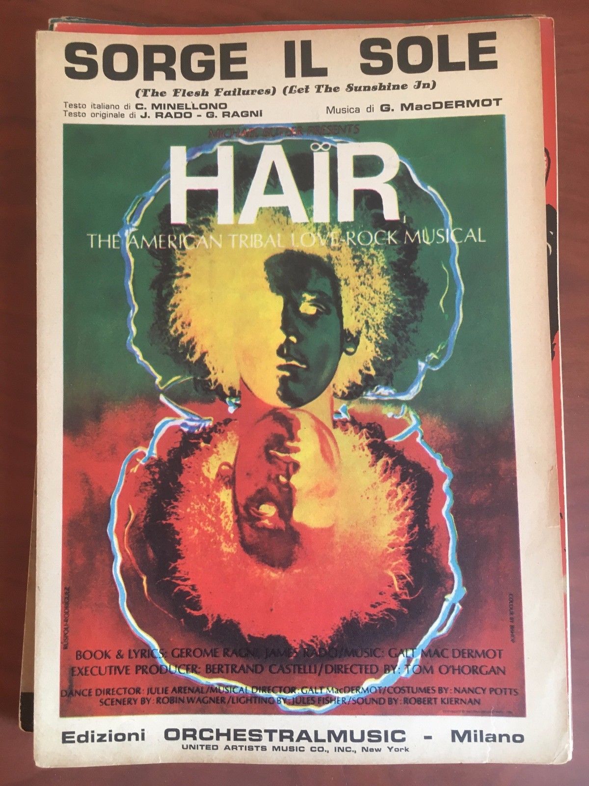 Spartito musicale Hair Sorge il sole MacDermot Orchestralmusic 1970 - …