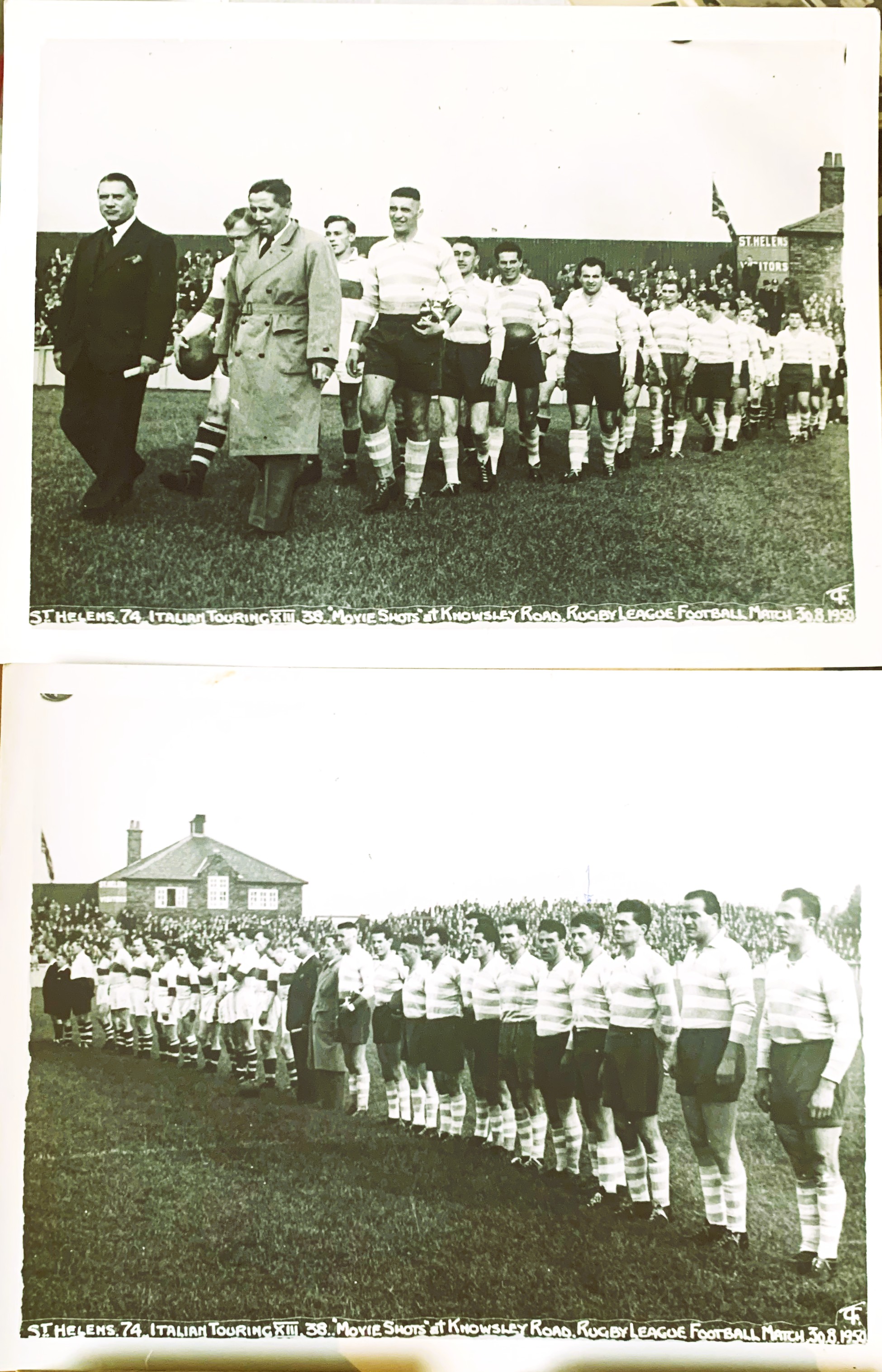 ST. Helens Inghilterra Italian Touring Rugby1950