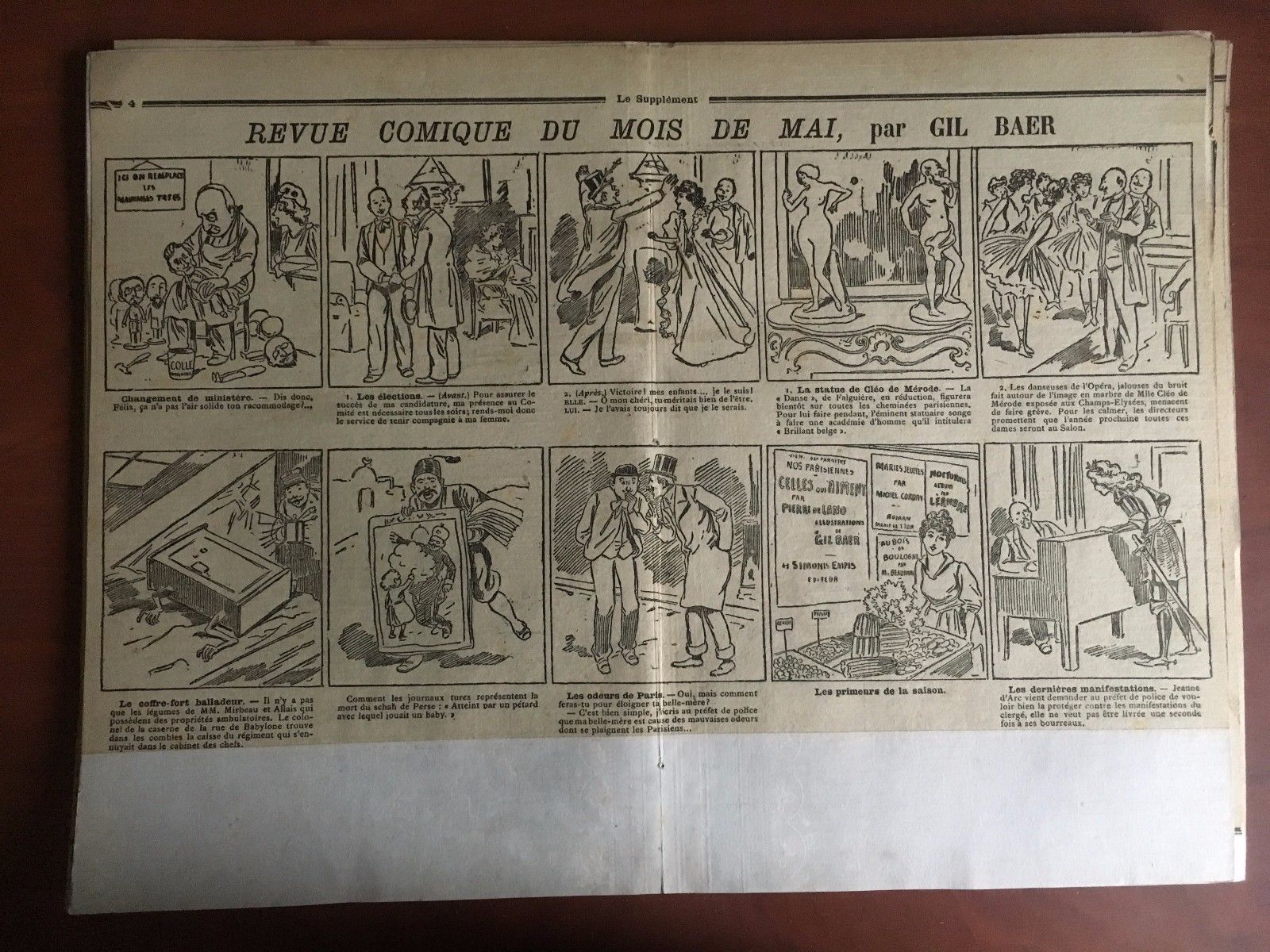 Stampa originale fine '800 da Le Supplément Gil Baer - …