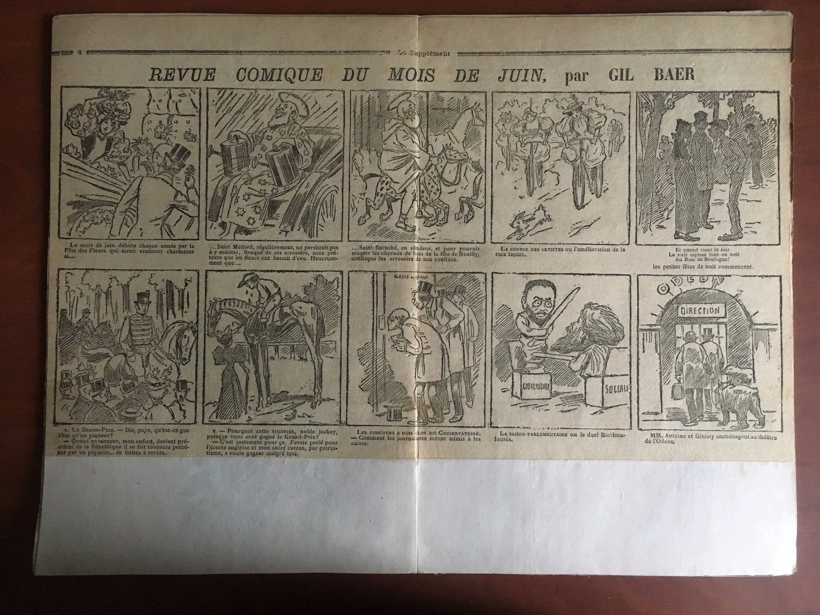 Stampa originale fine '800 da Le Supplément Gil Baer - …