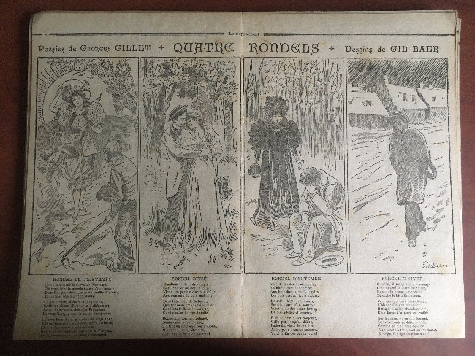 Stampa originale fine '800 da Le Supplément Gillet Baer - …