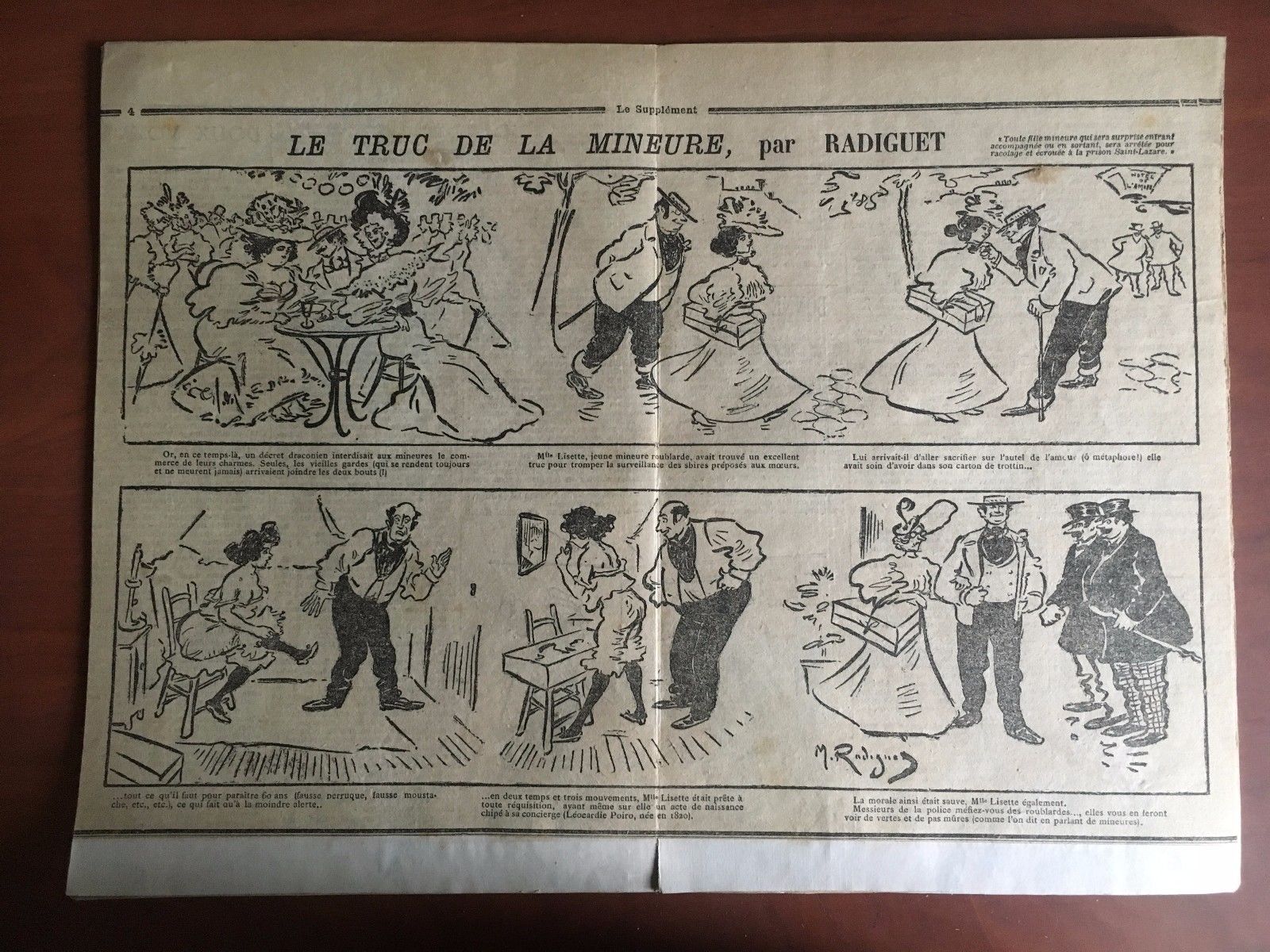 Stampa originale fine '800 da Le Supplément Radiguet - E22485