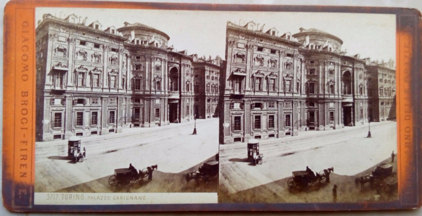 Stereofotografia Torino Palazzo Carignano foto Brogi 1860 circa
