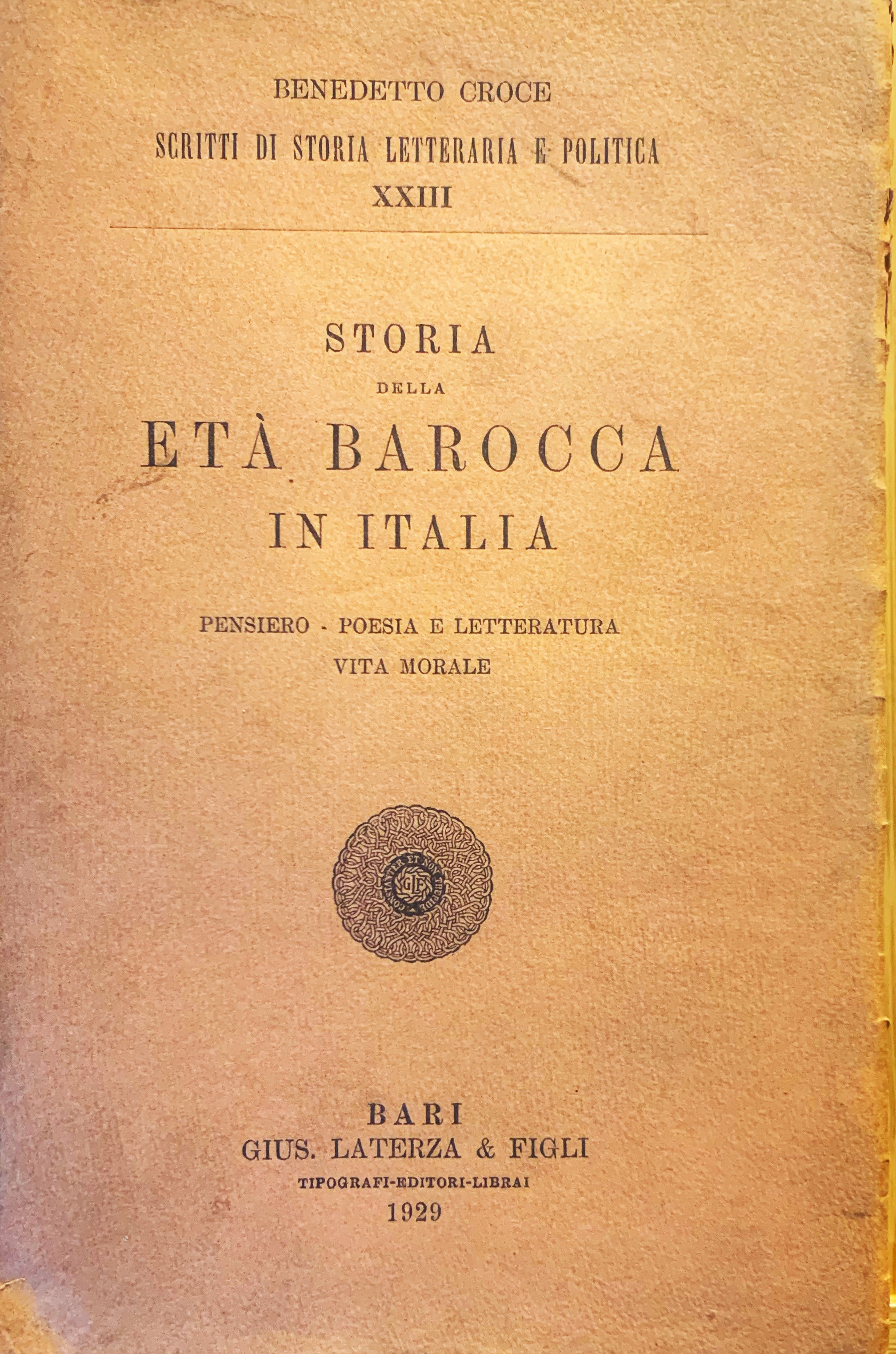 Storia della Età barocca in Italia. Pensiero - Poesia e …