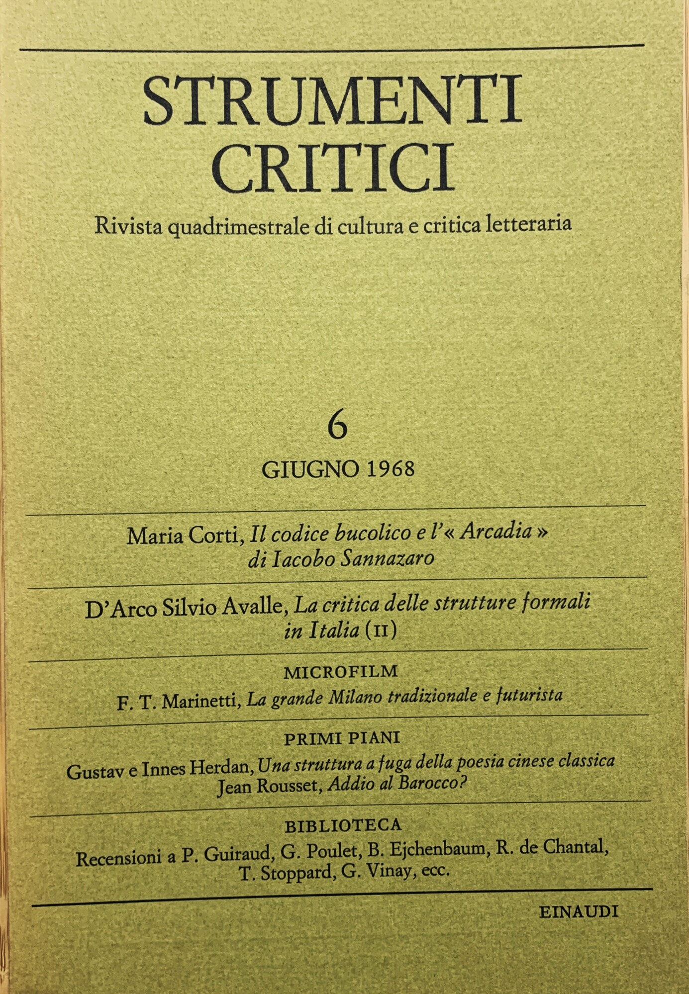 Strumenti critici. Rivista quadrimestrale di cultura e critica letteraria (Anno …