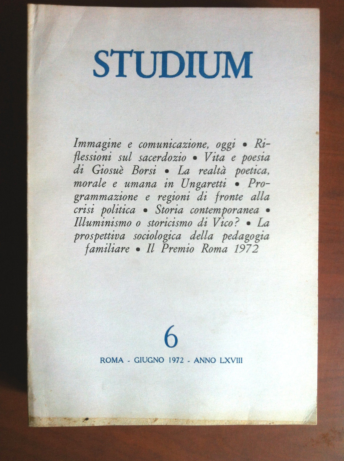 Studium n^ 6 anno LXVIII Giugno 1972 - E13564