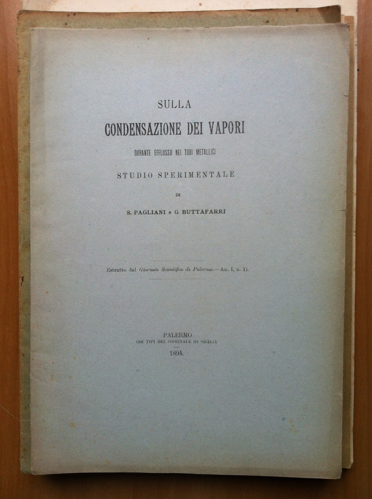 Sulla Condensazione dei vapori durante efflusso tubi metallici 1894 - …