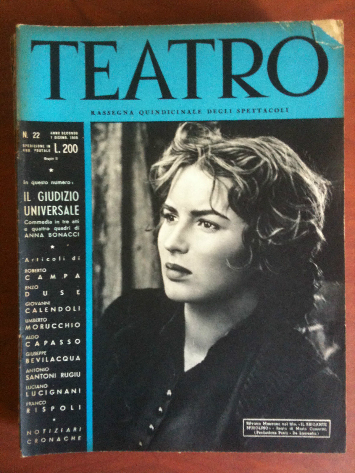 Teatro n^ 22 Anno II - 1 Dicembre 1950 - …