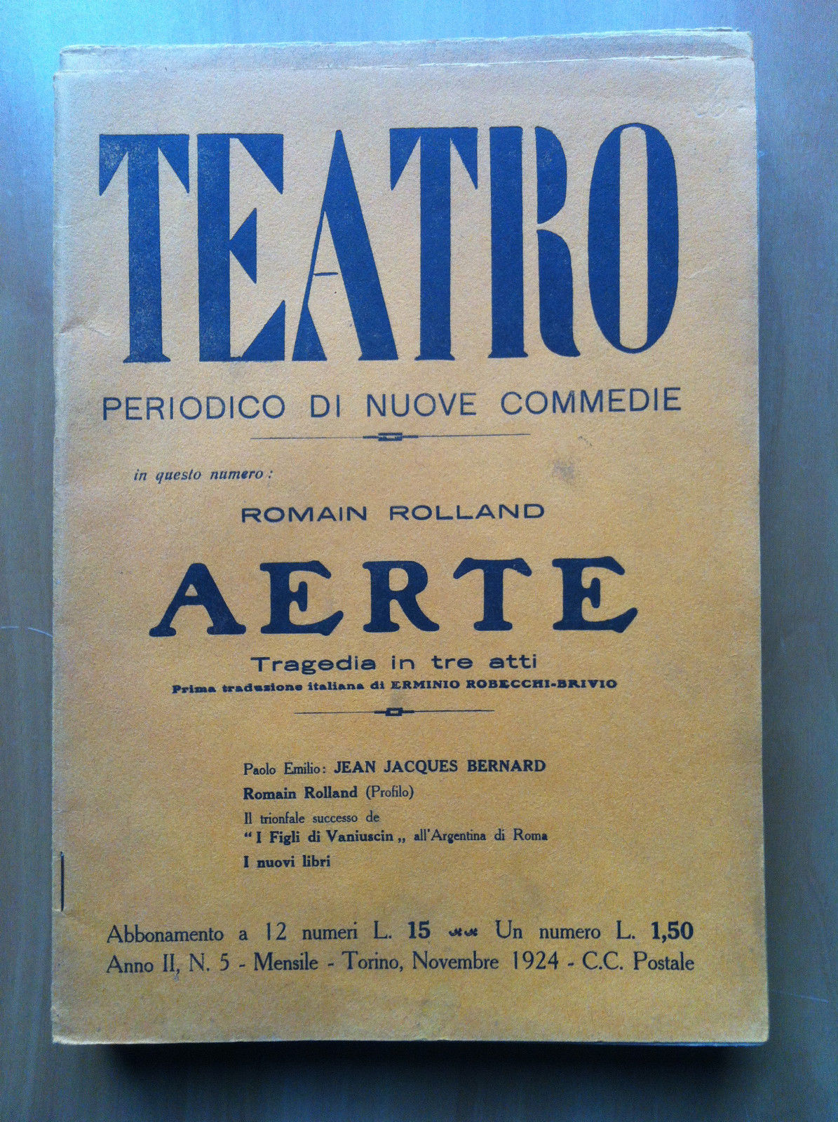 Teatro periodico di nuove commedie Anno II n^ 5 Novembre …