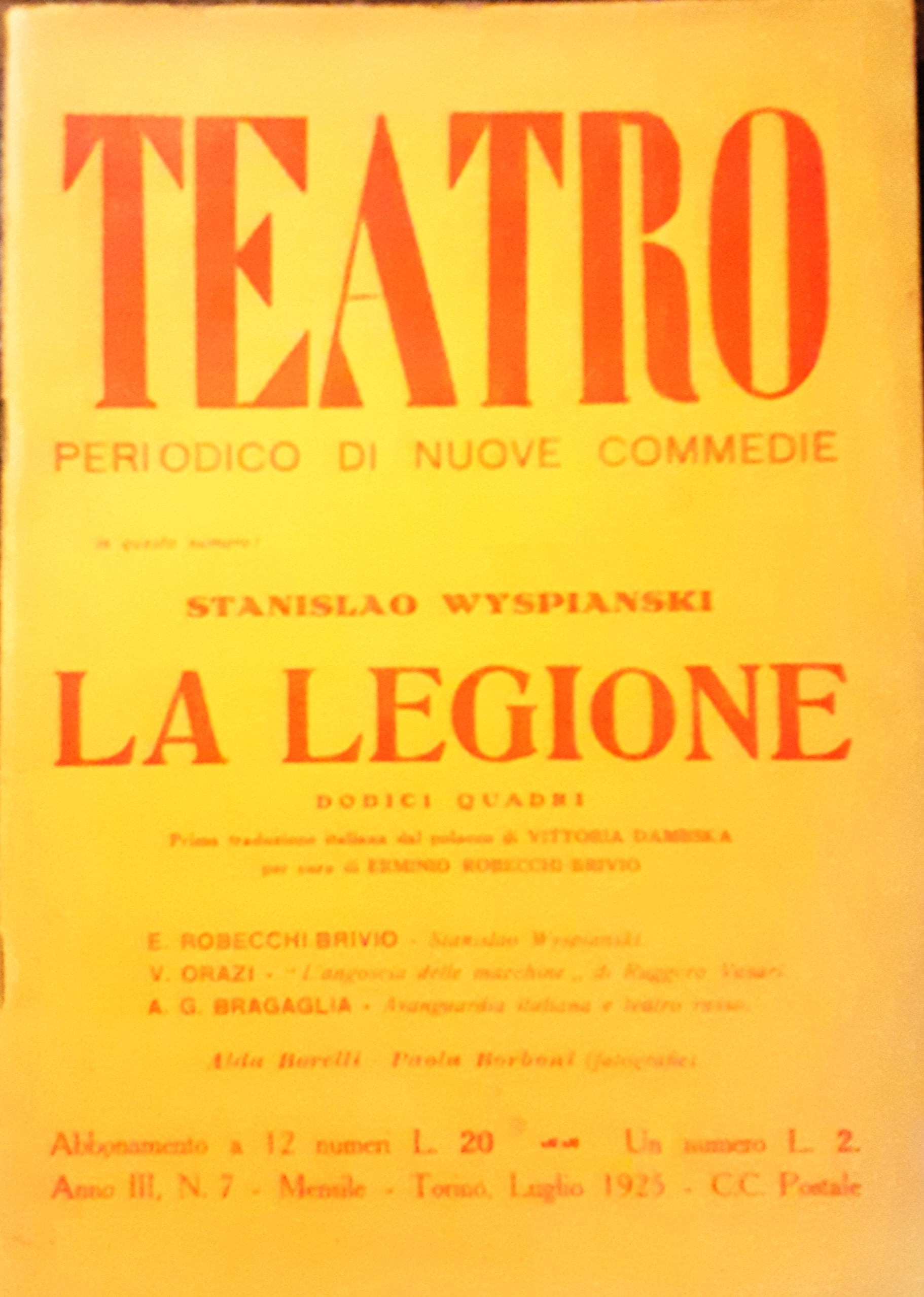 Teatro periodico di nuove commedie Anno III n^ 7 luglio …